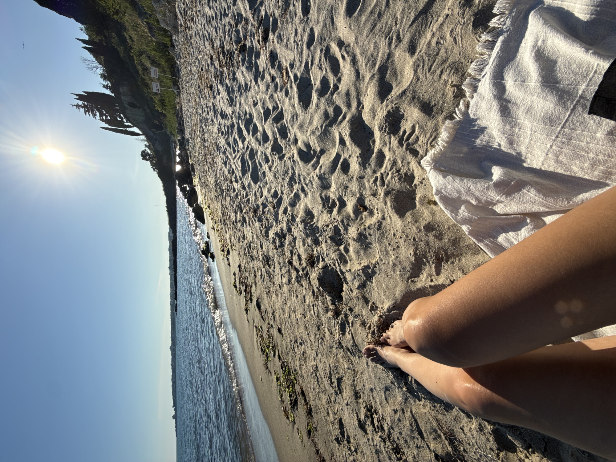 Sunny afternoon beach visit documented in Nesebar, Bulgaria
