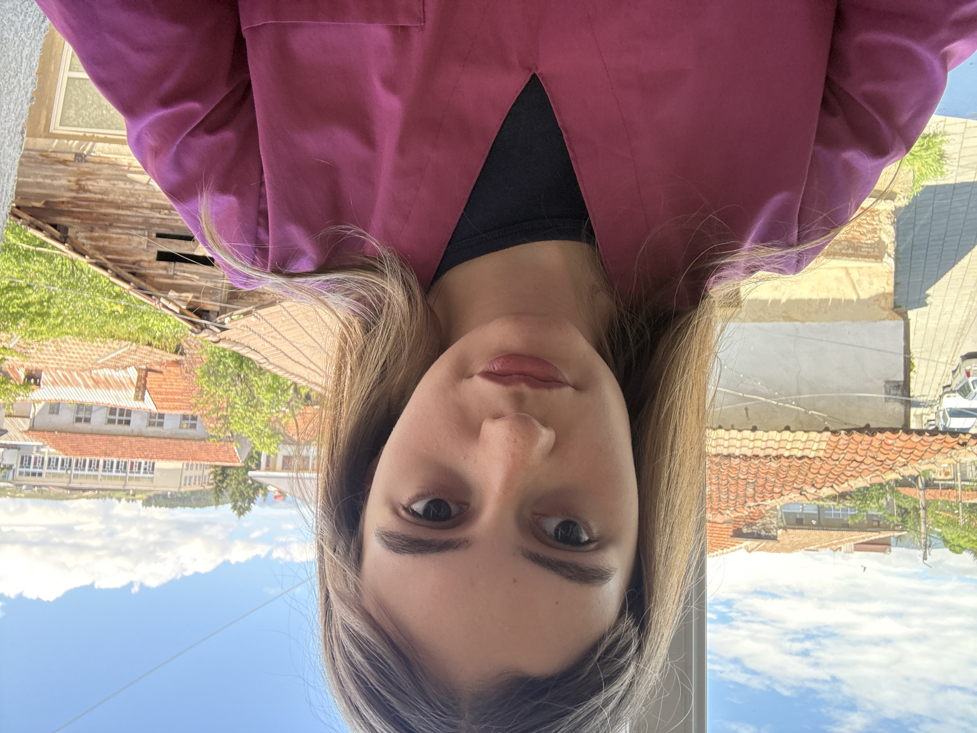 Medical students take selfies during classroom break in Bulgaria