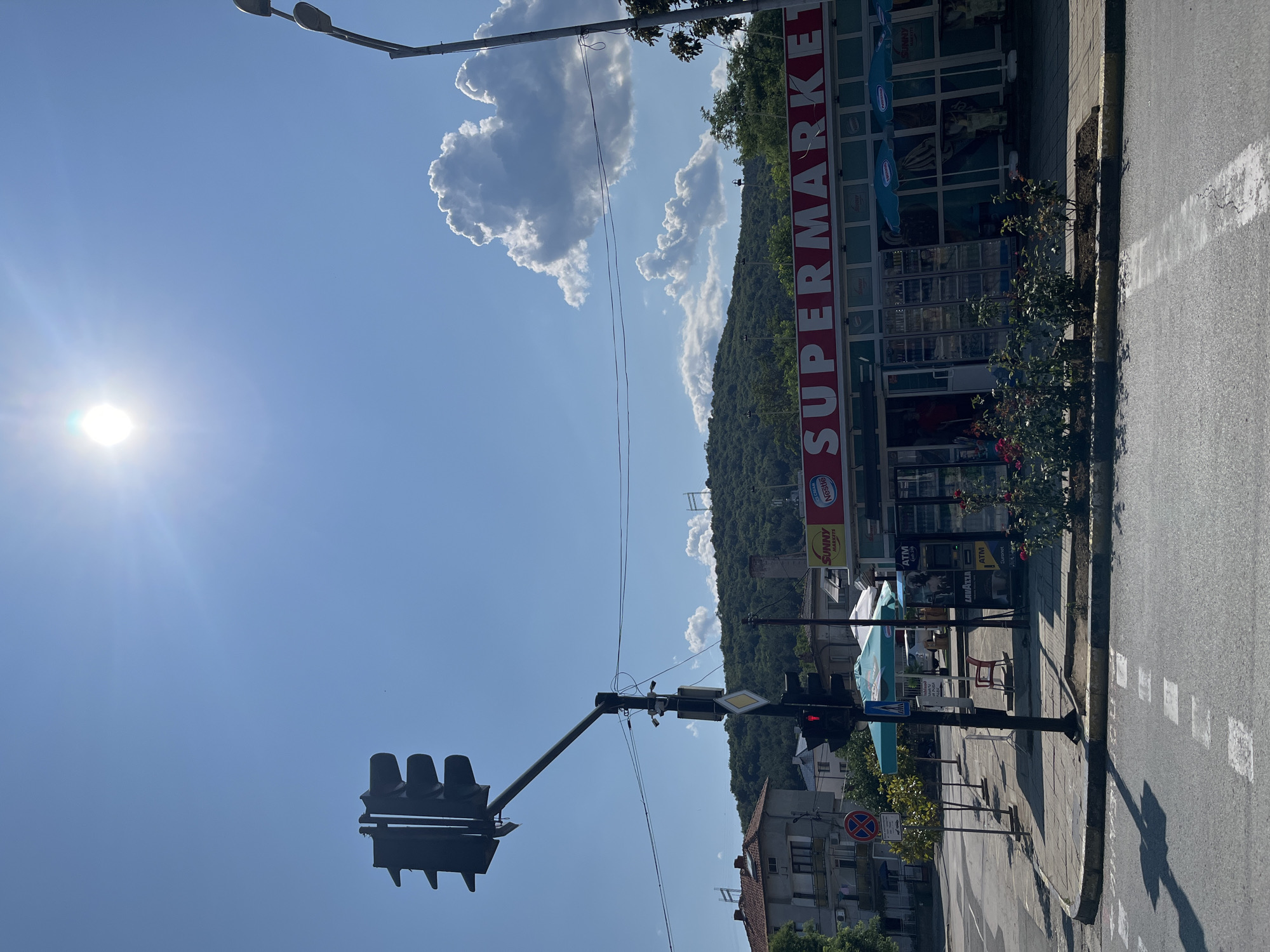 Midday street scenes along Obzor's main pedestrian area