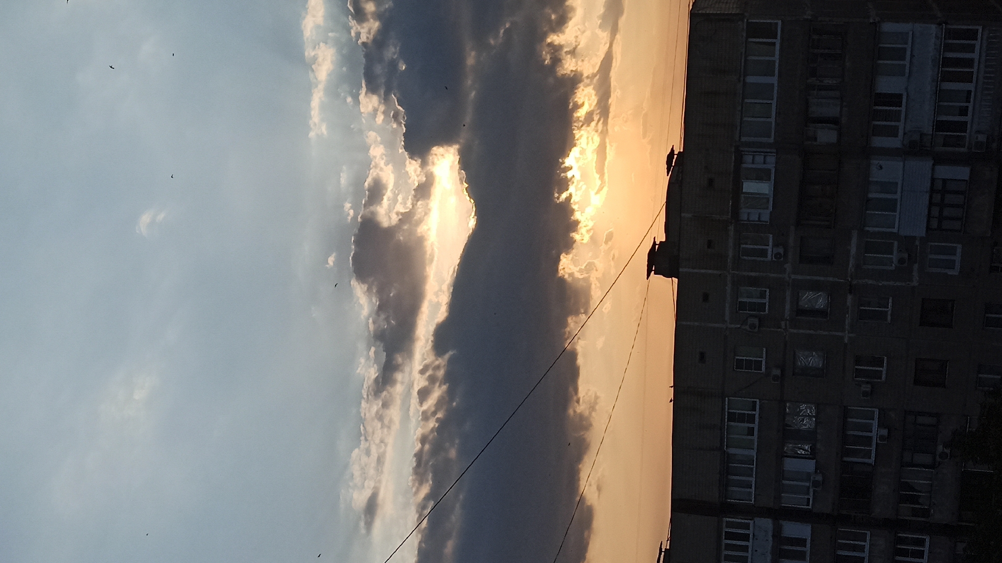 Apartment skyline at golden hour into dusk