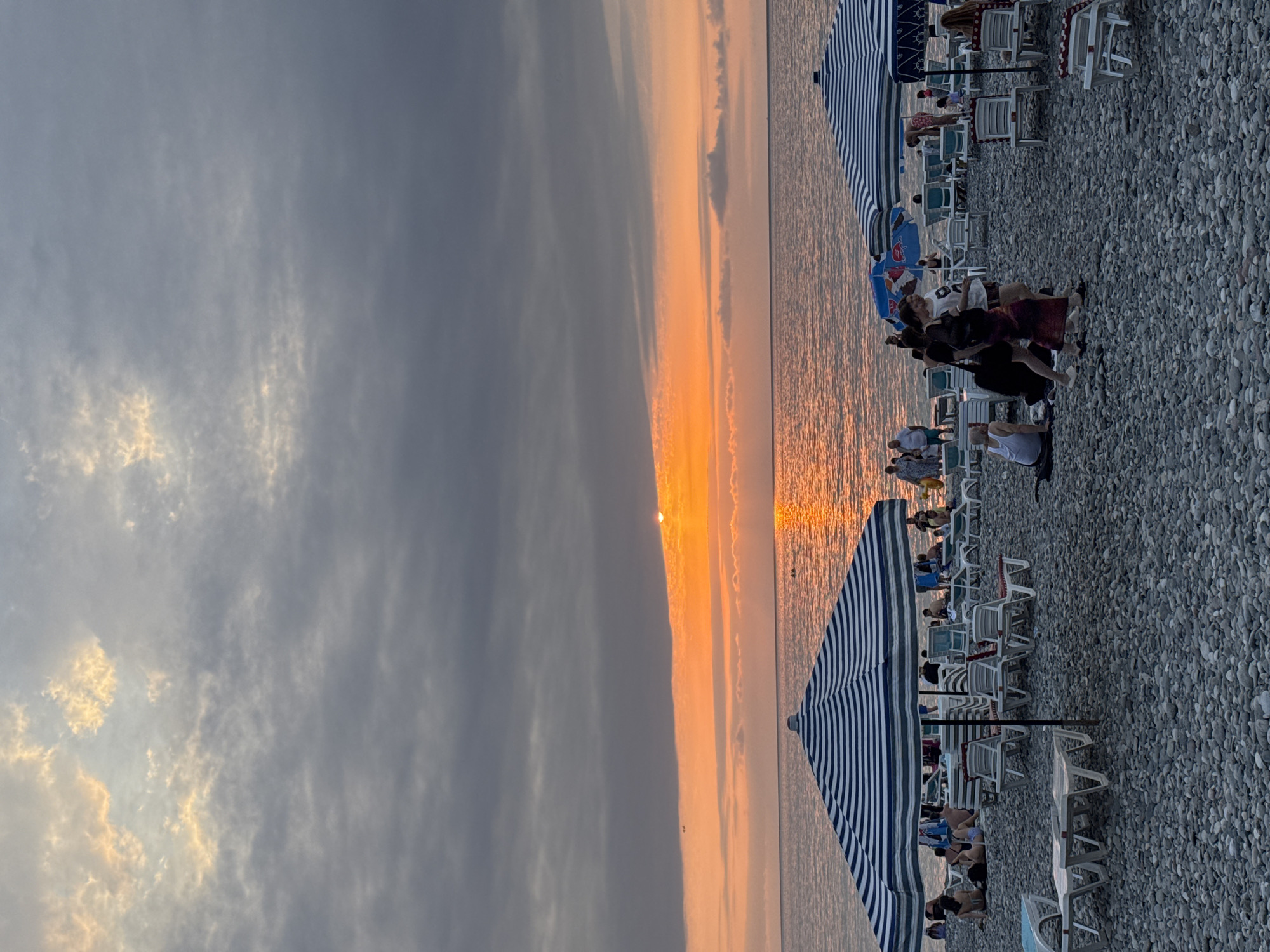 Sunset hour on the Batumi Black Sea shore