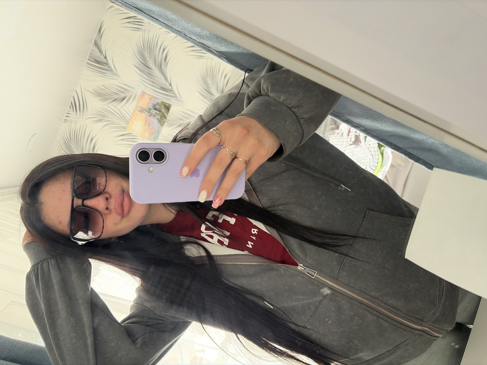 Woman takes mirror selfies in Russian village