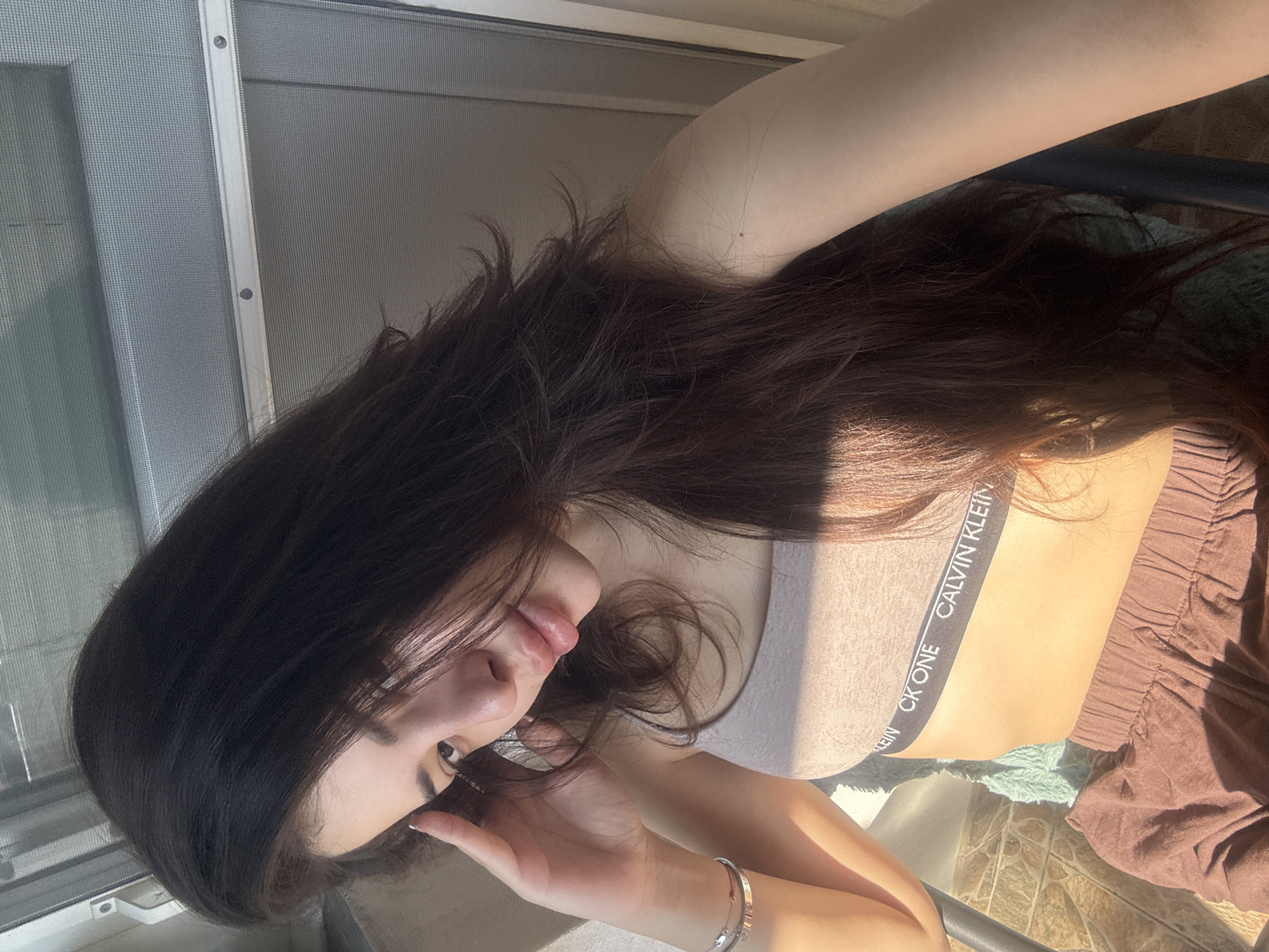 Morning selfies with dog captured on sunny Plovdiv balcony