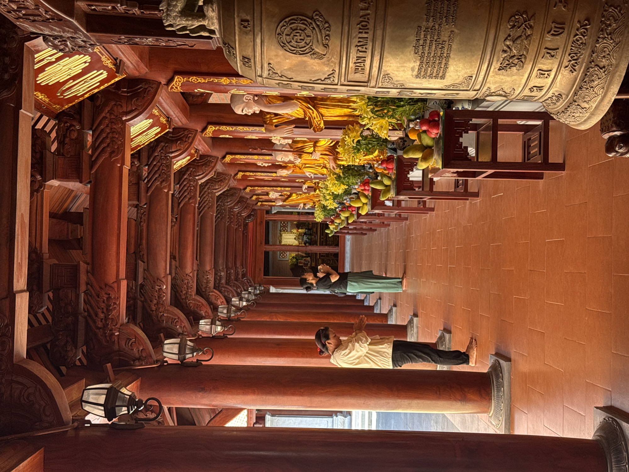 Inside and outside a Vietnamese Buddhist temple complex
