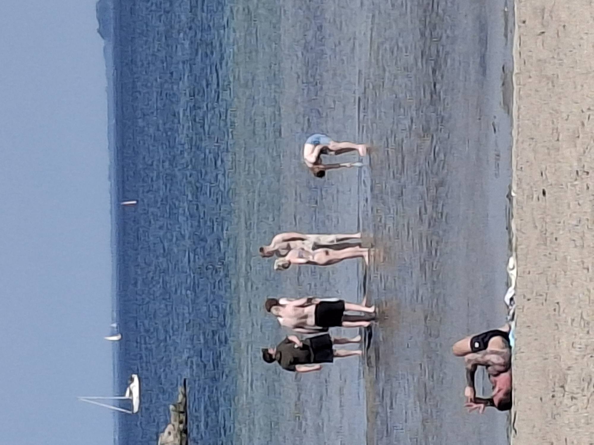 Afternoon beach activities unfold at Aabenraa Denmark waterfront