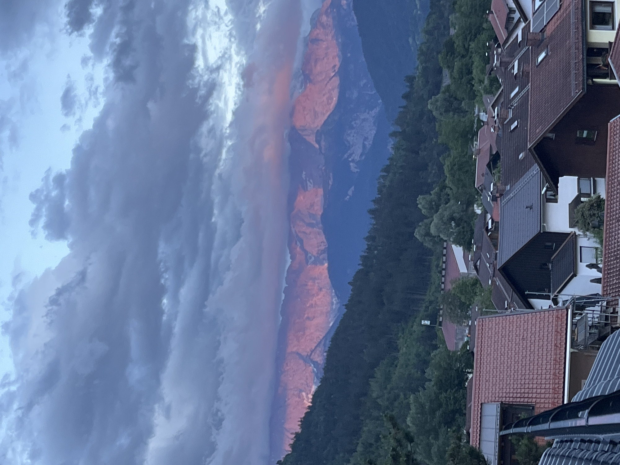 Sunset over Garmisch-Partenkirchen and the Bavarian Alps