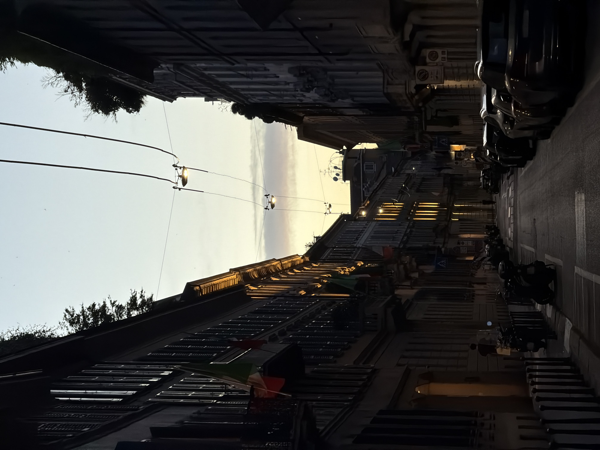 Evening scenes around the Duomo in central Milan