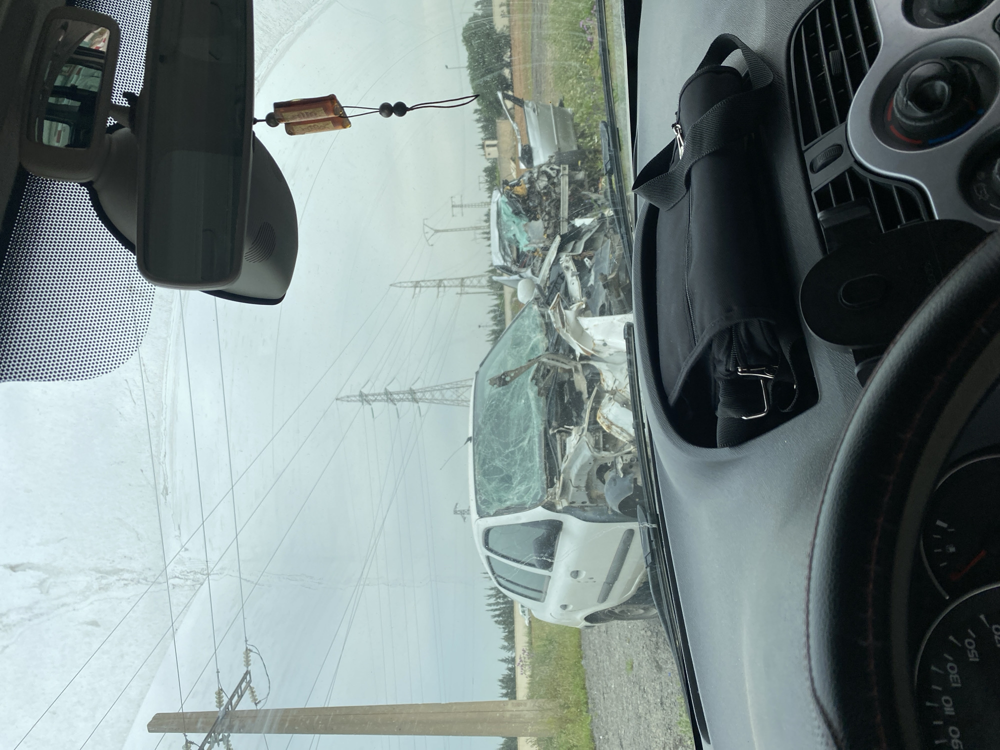 Multi-vehicle collision damages cars in Khemis El Khechna, Algeria