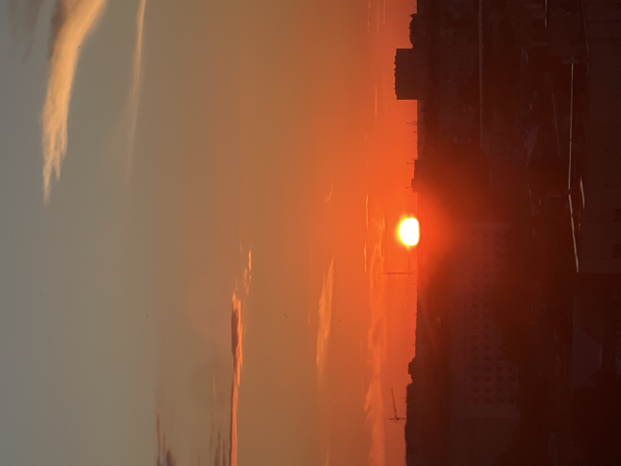 Fiery sunset over Odesa captured from multiple angles
