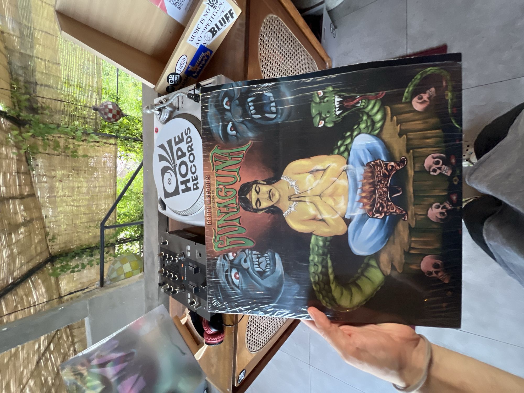 Vinyl records and dining captured at North Kuta music venue