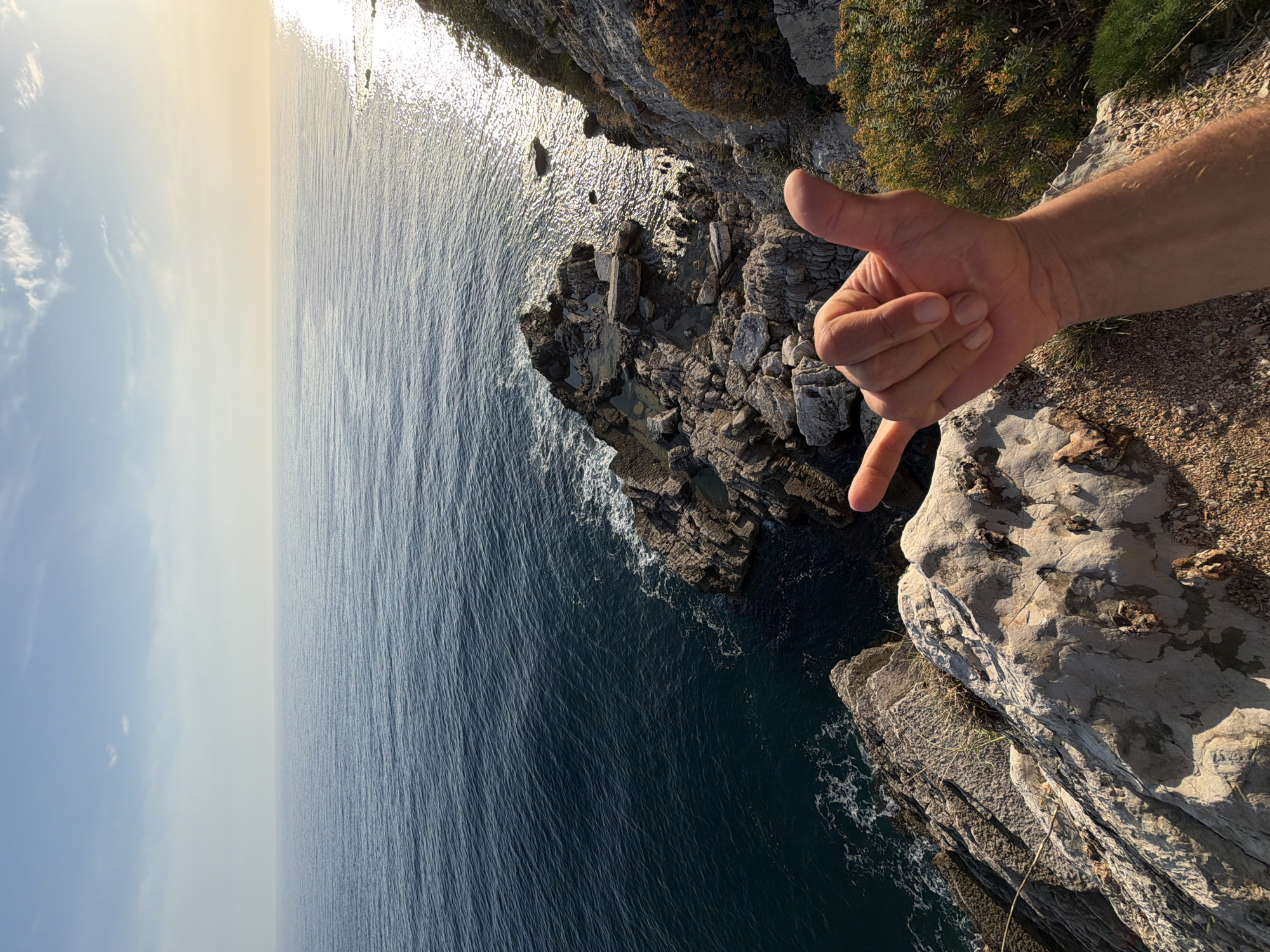 Coastal cliff view captured in Đurovići, Montenegro overlooking Adriatic Sea