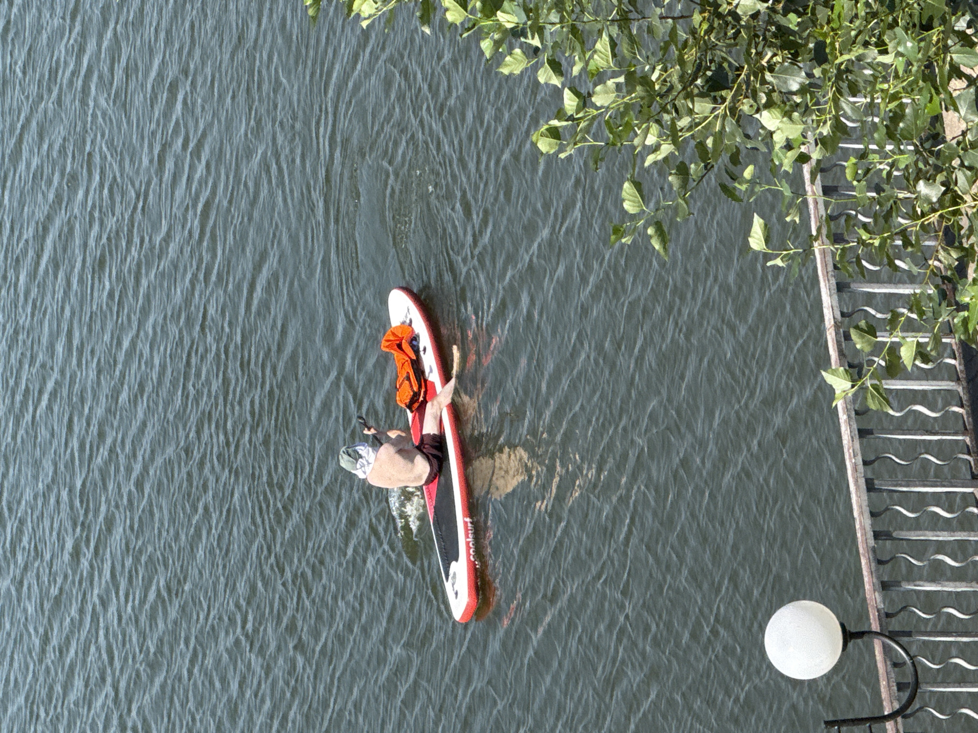 Paddleboarding and sailing on a quiet Votkinsk lake