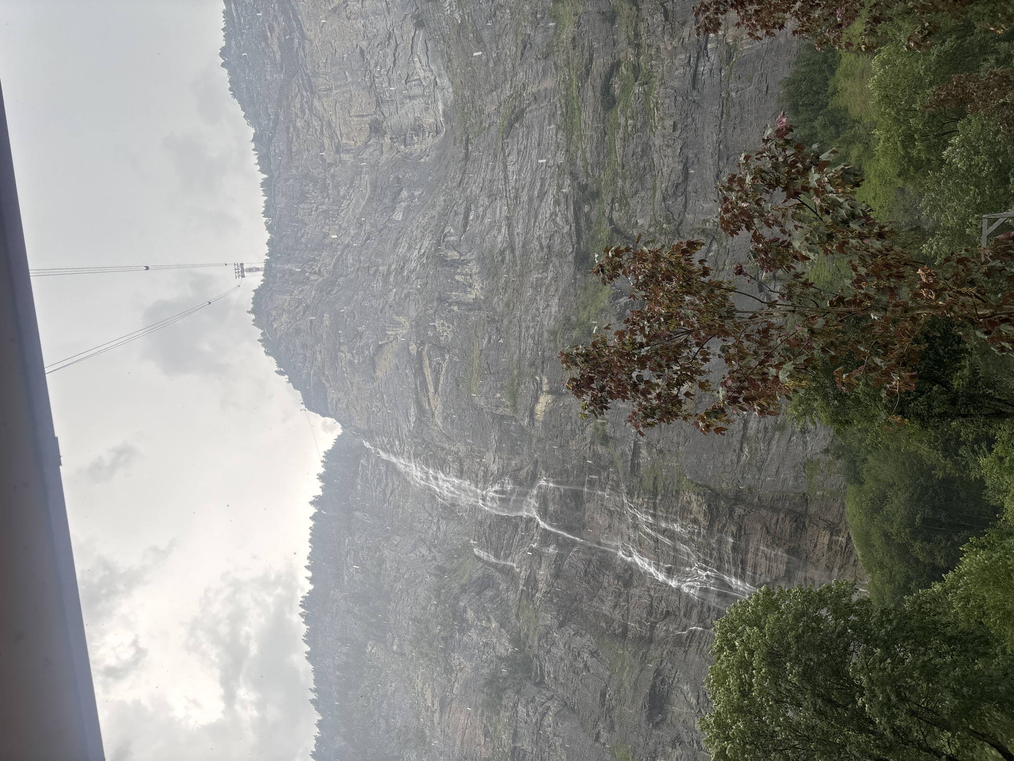 Mountain views and rooftops in Mürren's alpine village