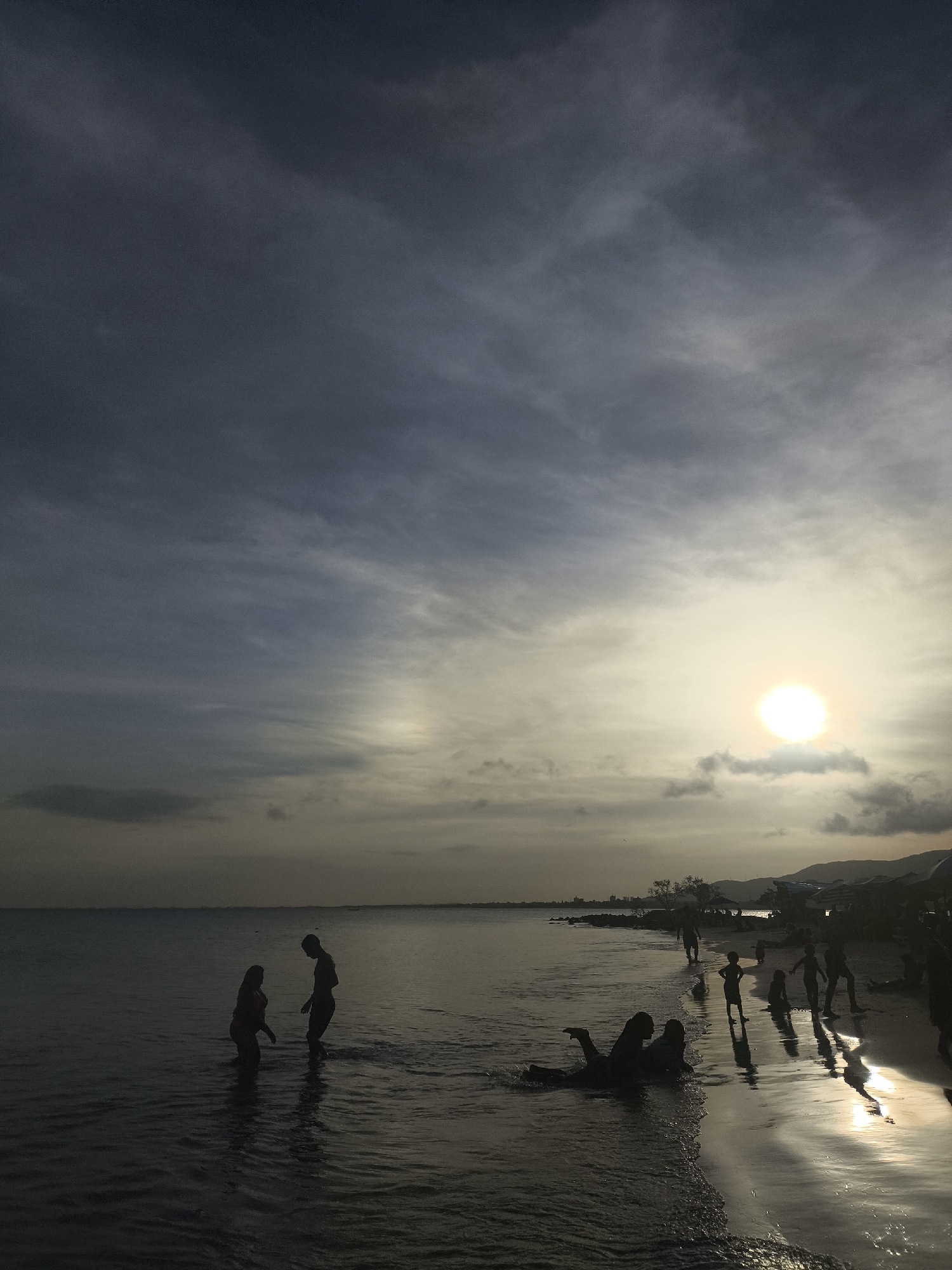 Evening sunset documented along Porlamar waterfront in Venezuela