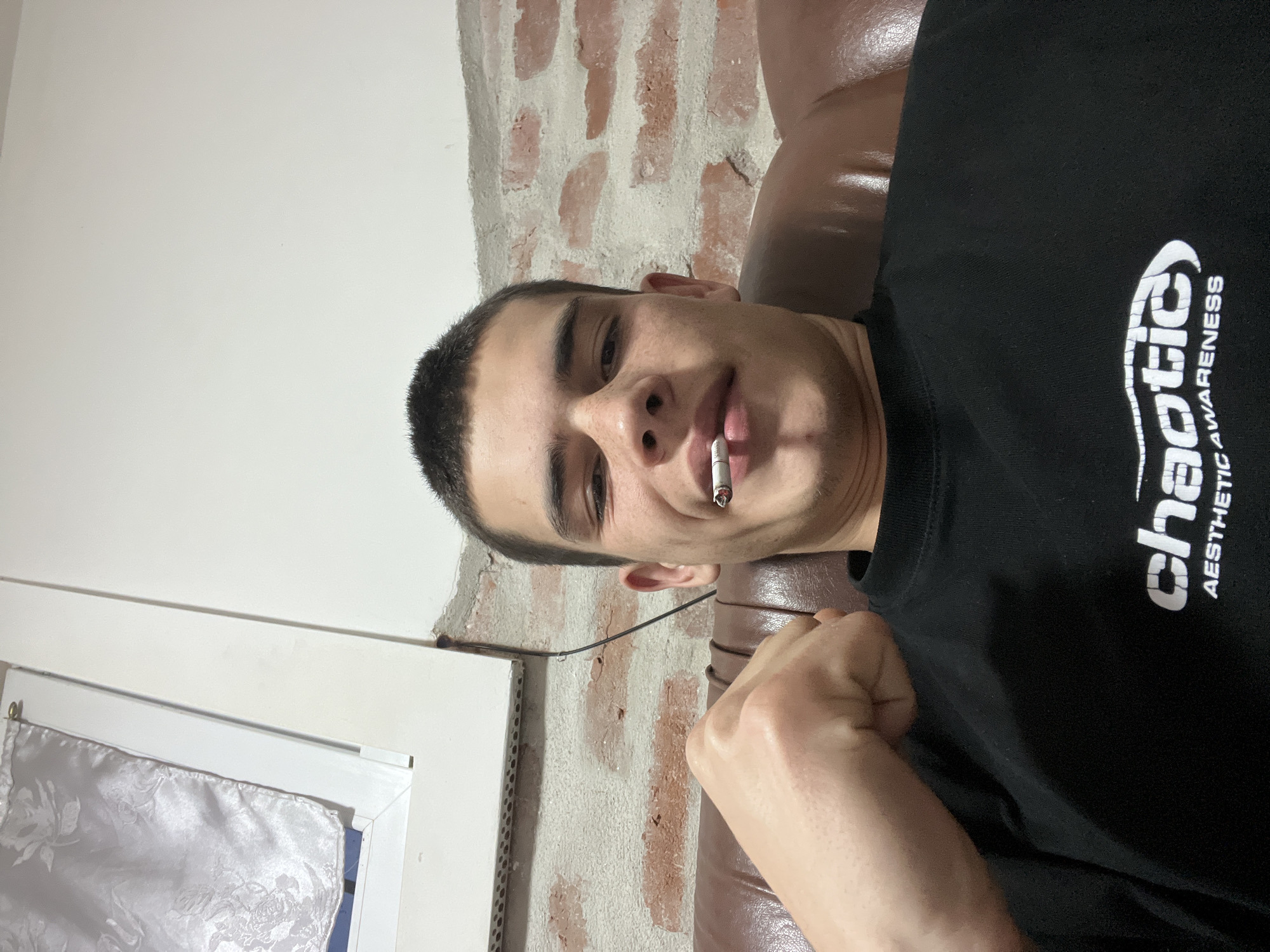 Young man smoking on couch captured by witnesses in Plovdiv