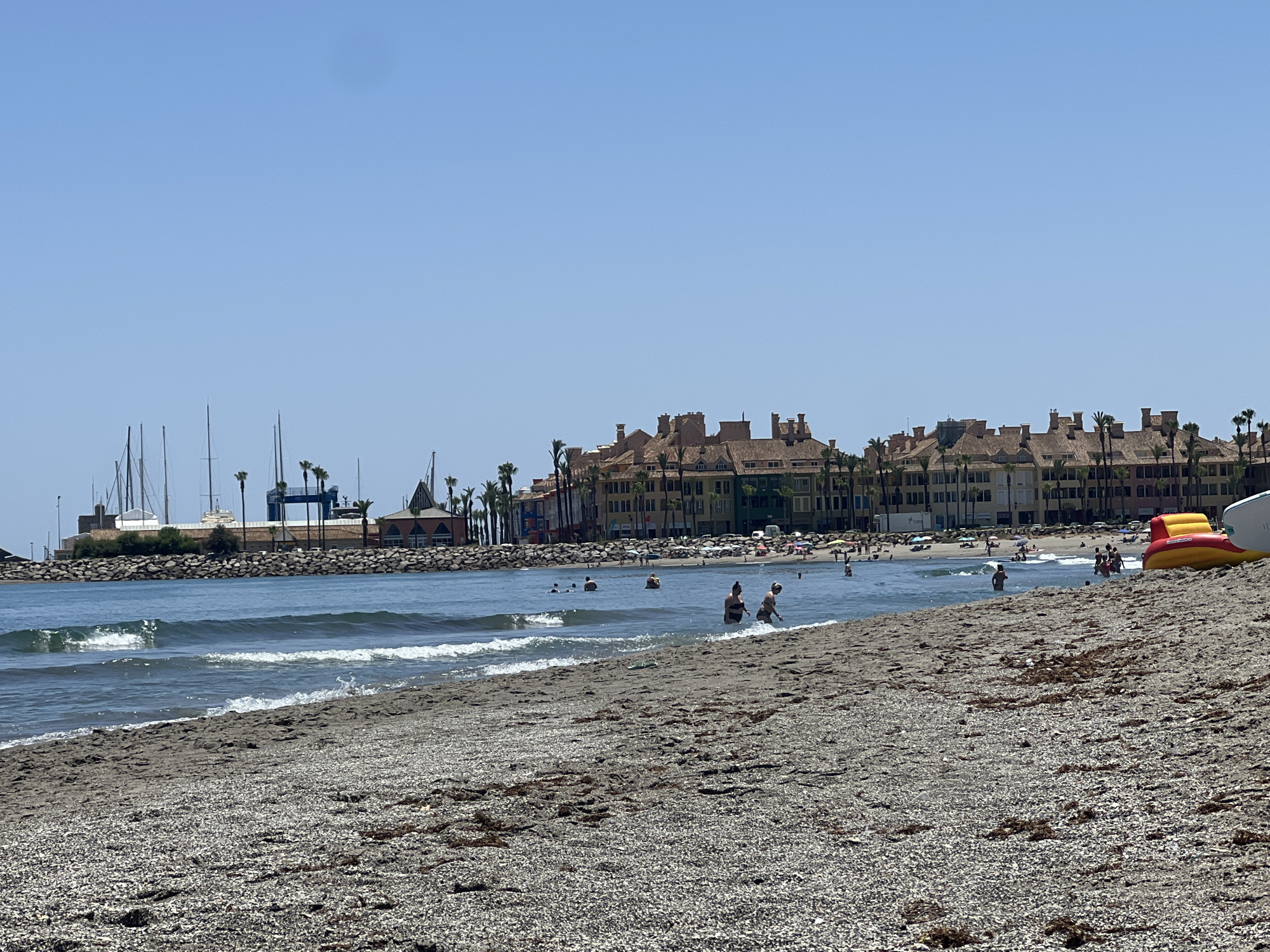 Lazy afternoon at a San Roque beach club on the Mediterranean