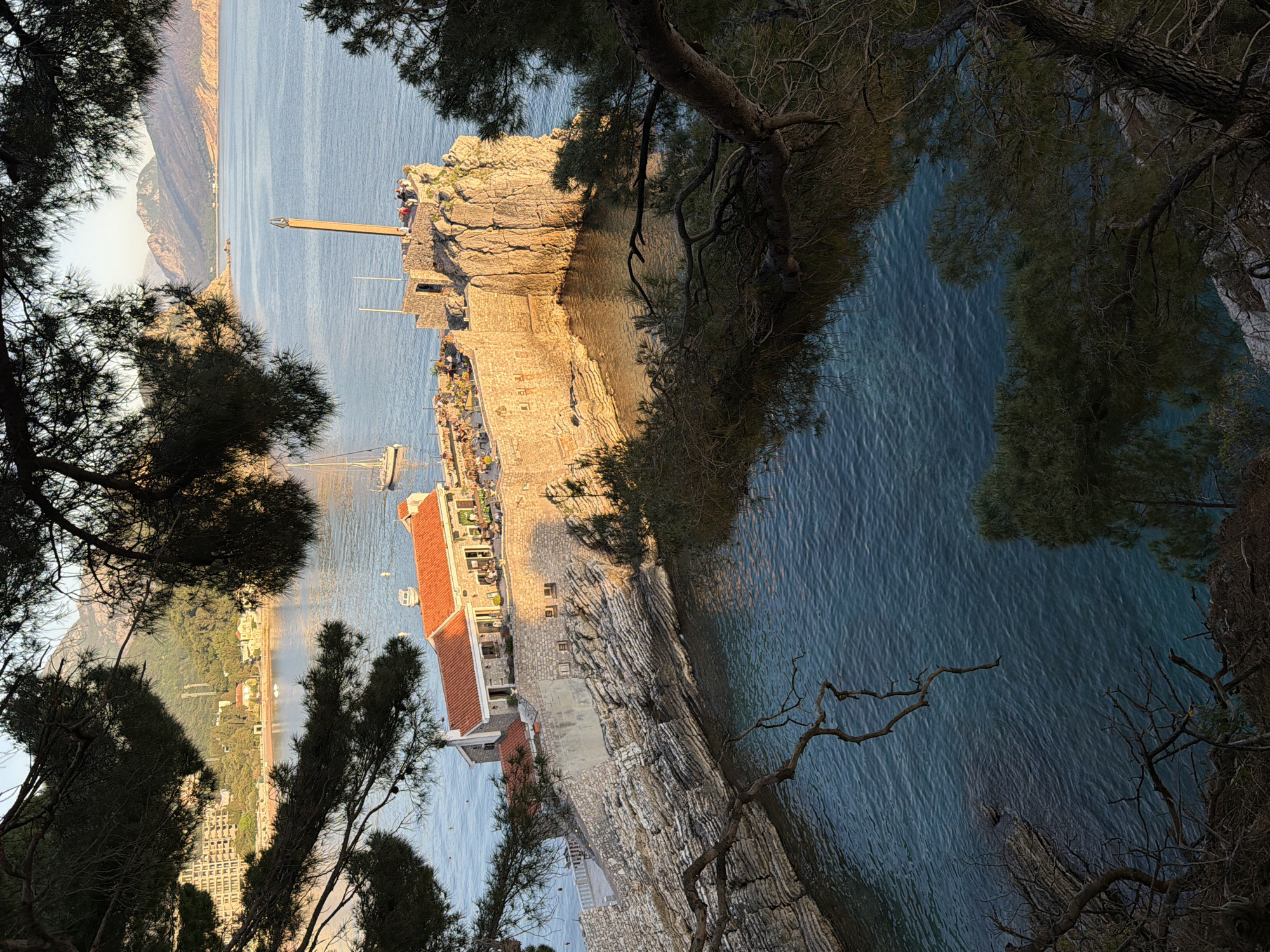 Golden hour coastal scene photographed in Petrovac na Moru