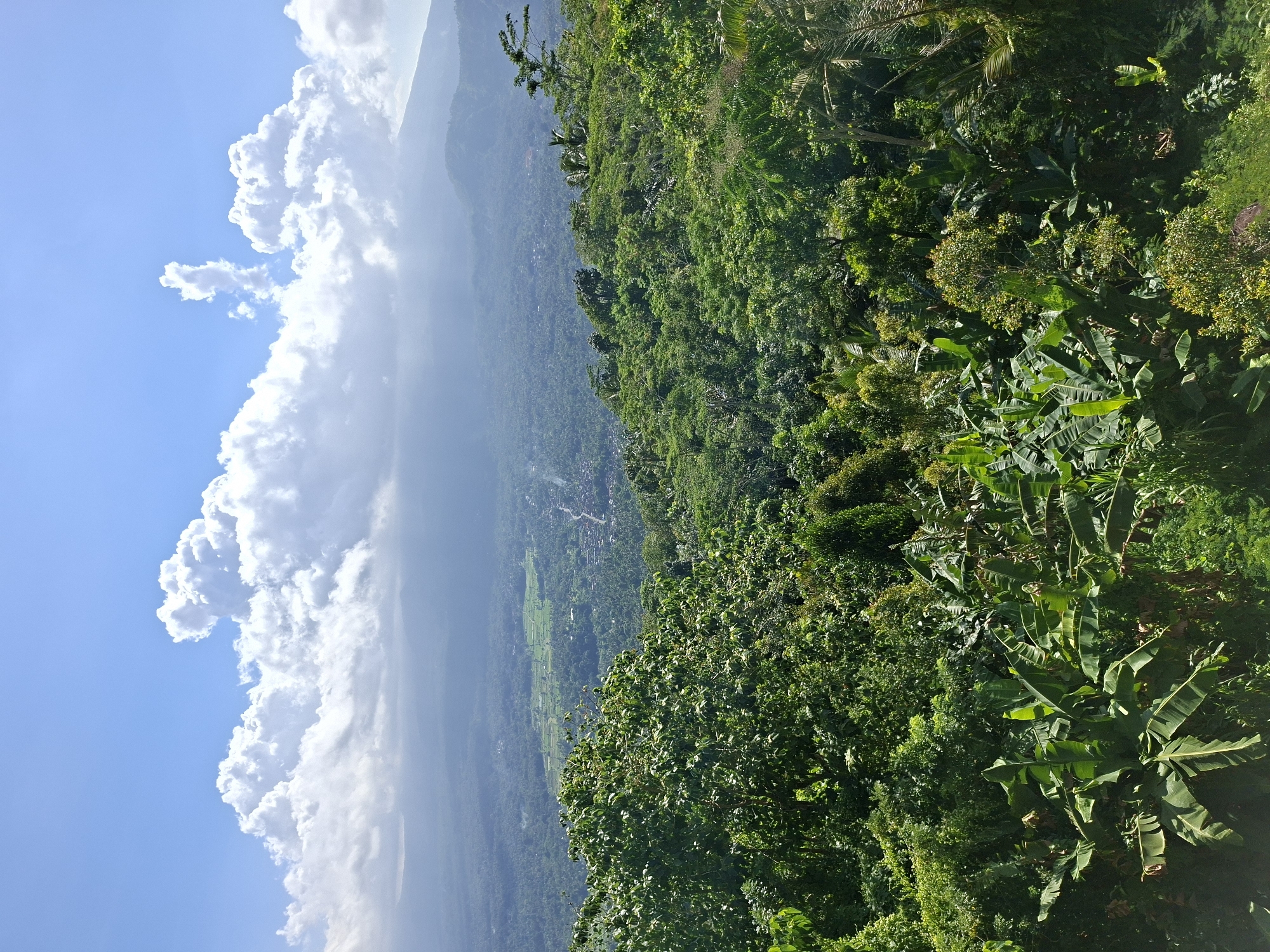 Morning mountain vista captured in Abang, Indonesia