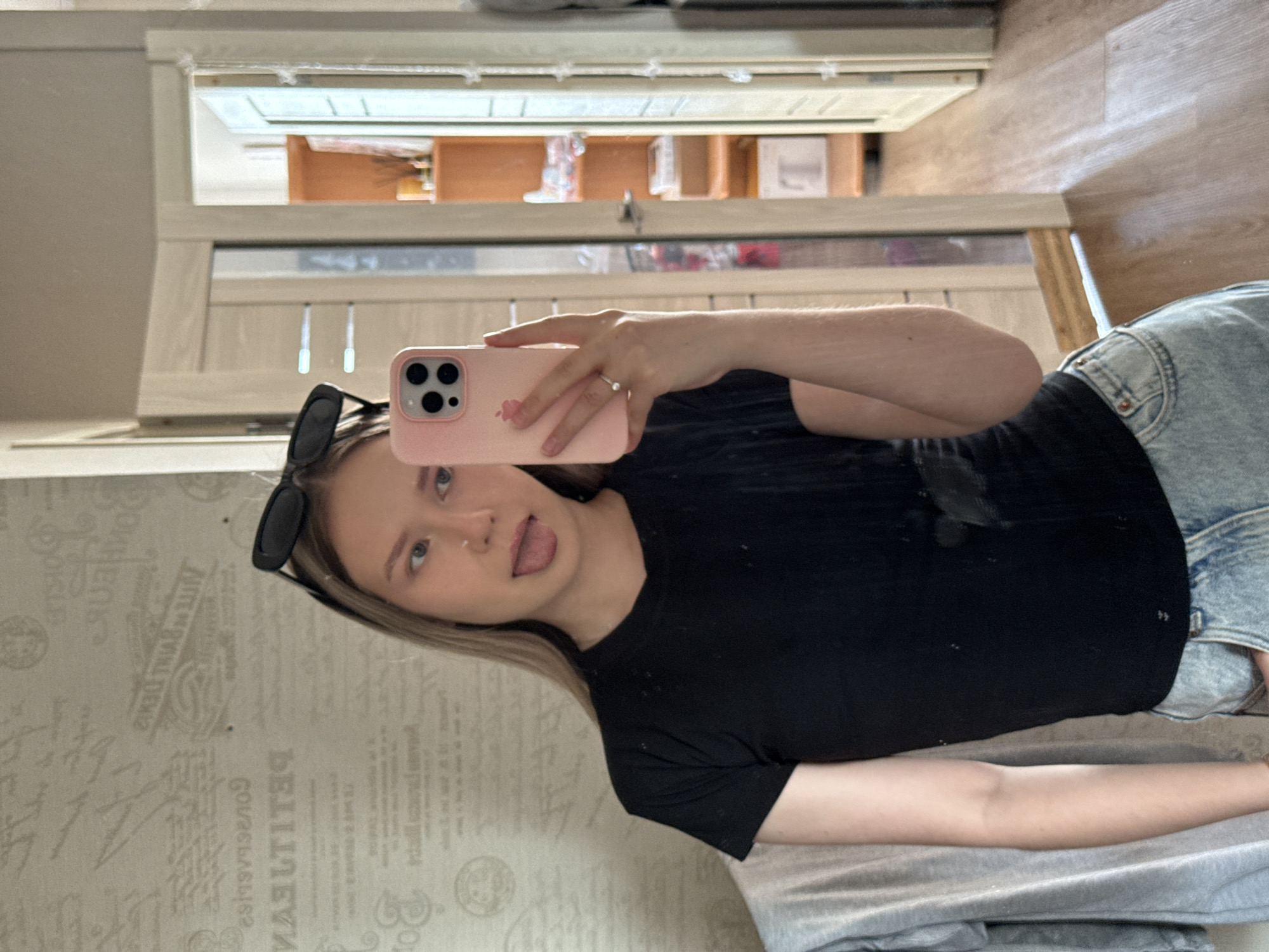 Women take early morning selfies in Chaikovsky, Russia