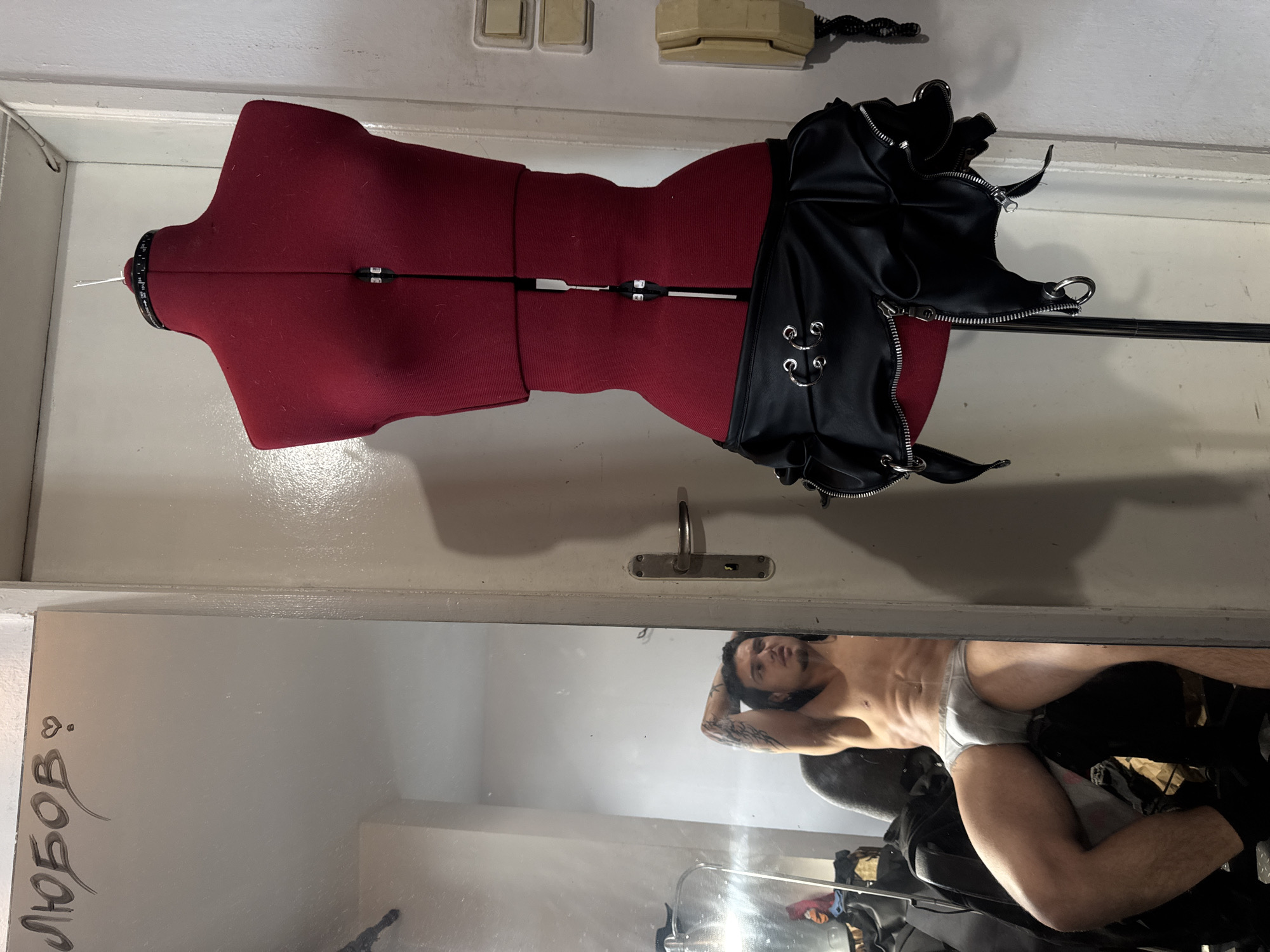 Fashion display with love message spotted in Sofia mirror