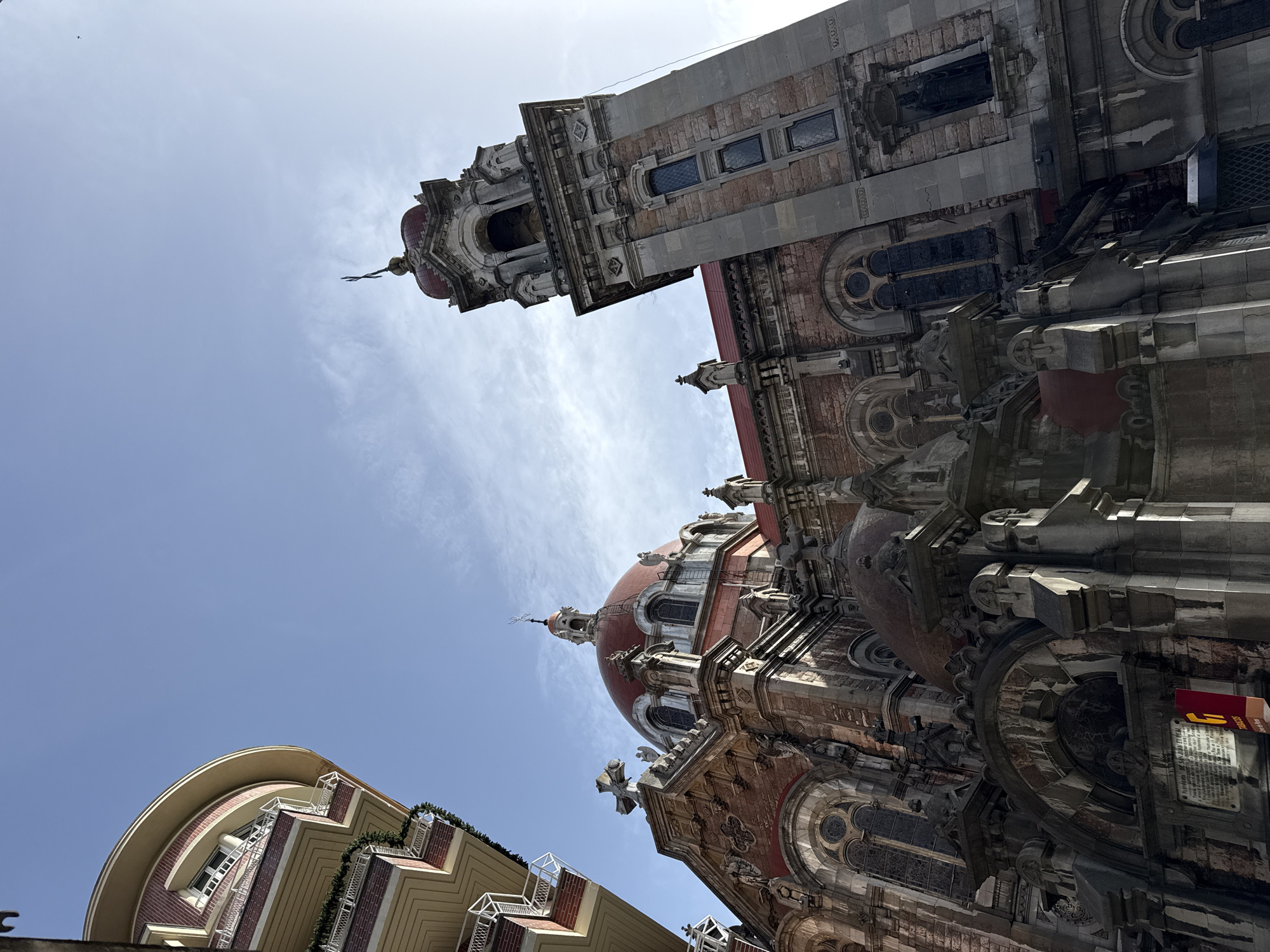 Woman takes selfies in downtown Oviedo pedestrian area
