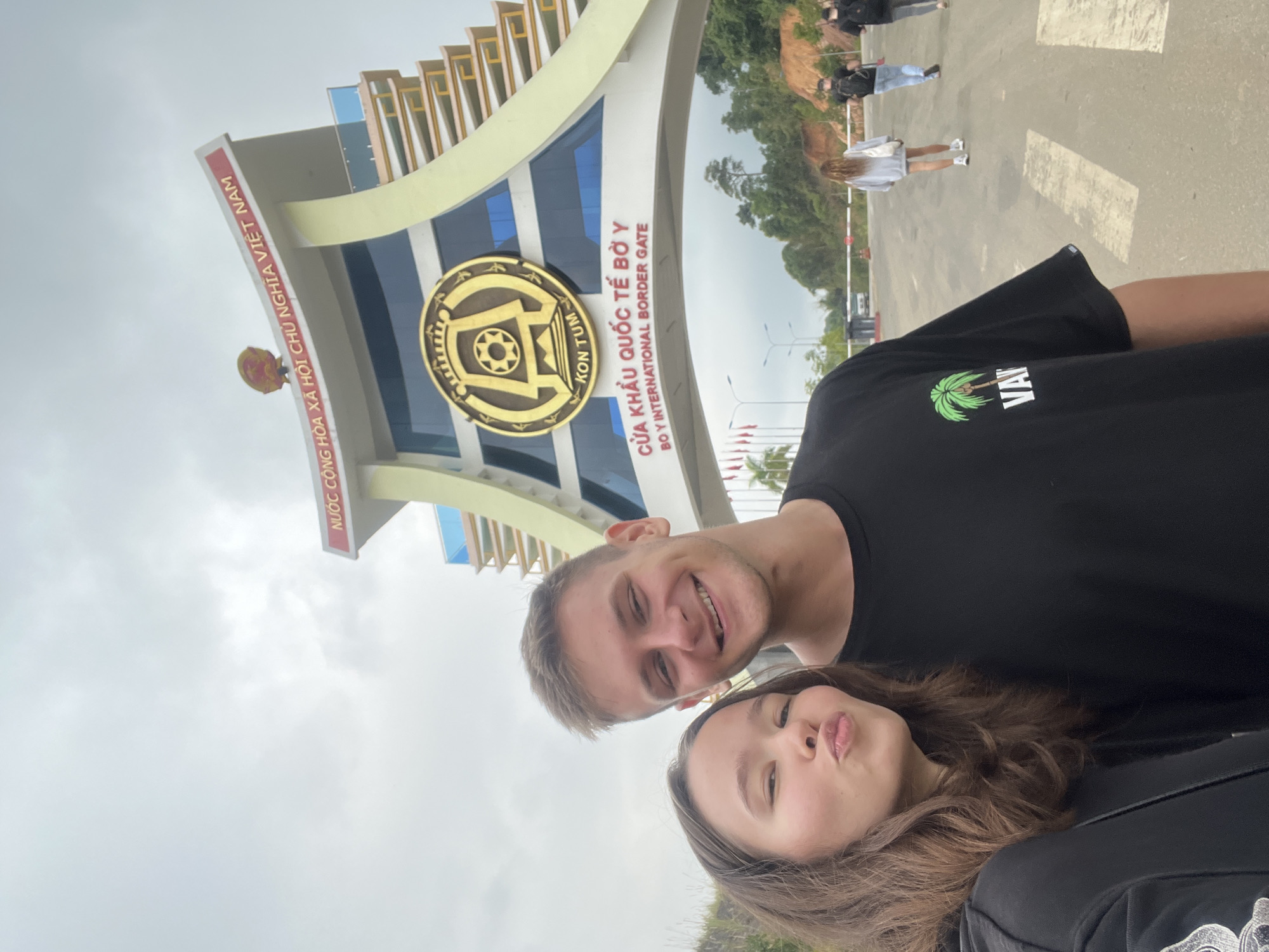 Couple photographed at Vietnam's Bo Y International Border Gate