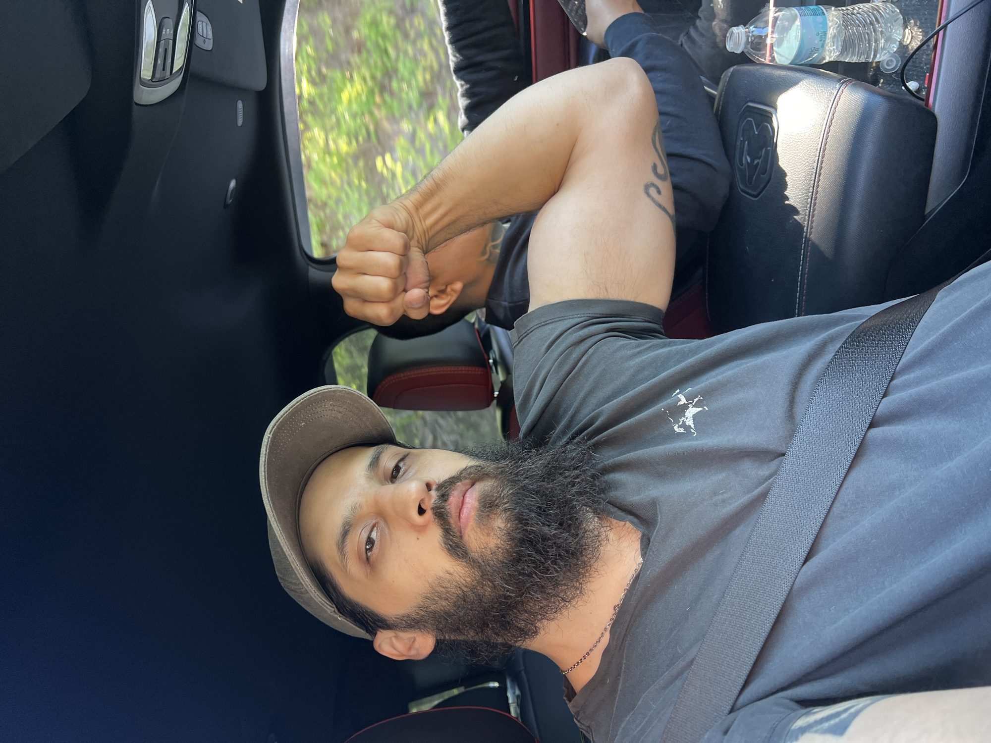 Man photographed in vehicle passenger seat in Balmville