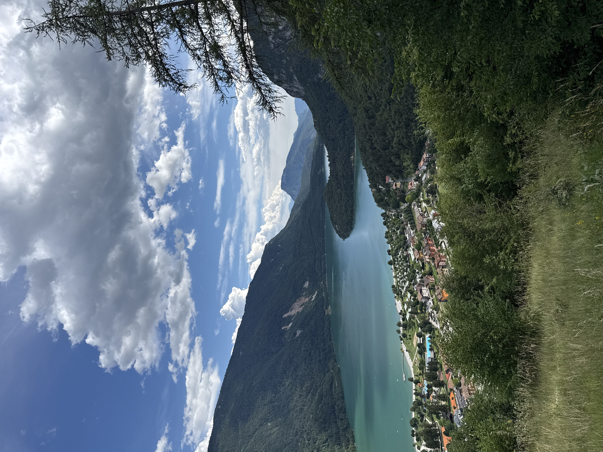 Hiking above Lake Molveno, cable cars and alpine views