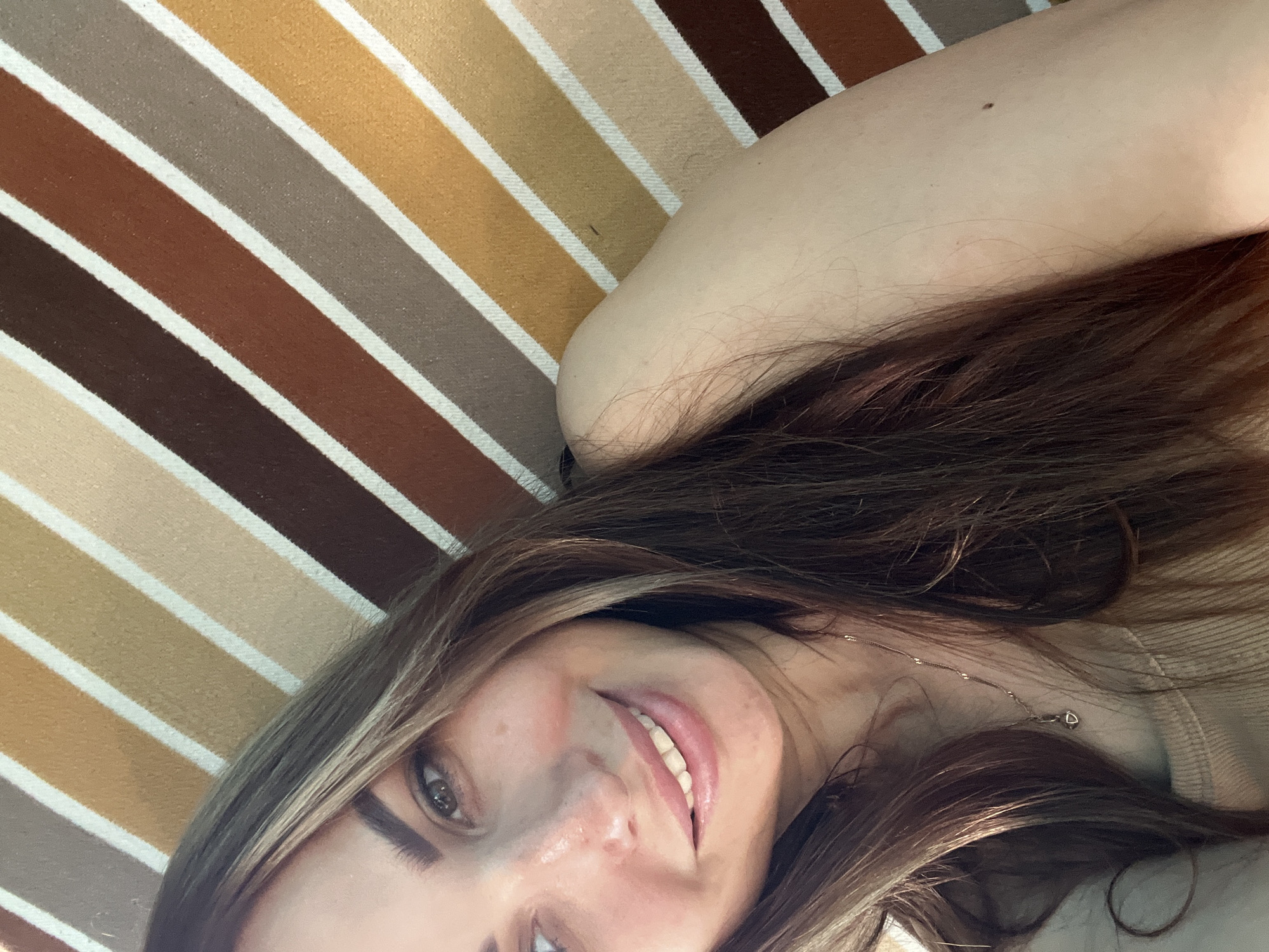 Morning at home: selfies, a dog, a knife, and backyard scenes.