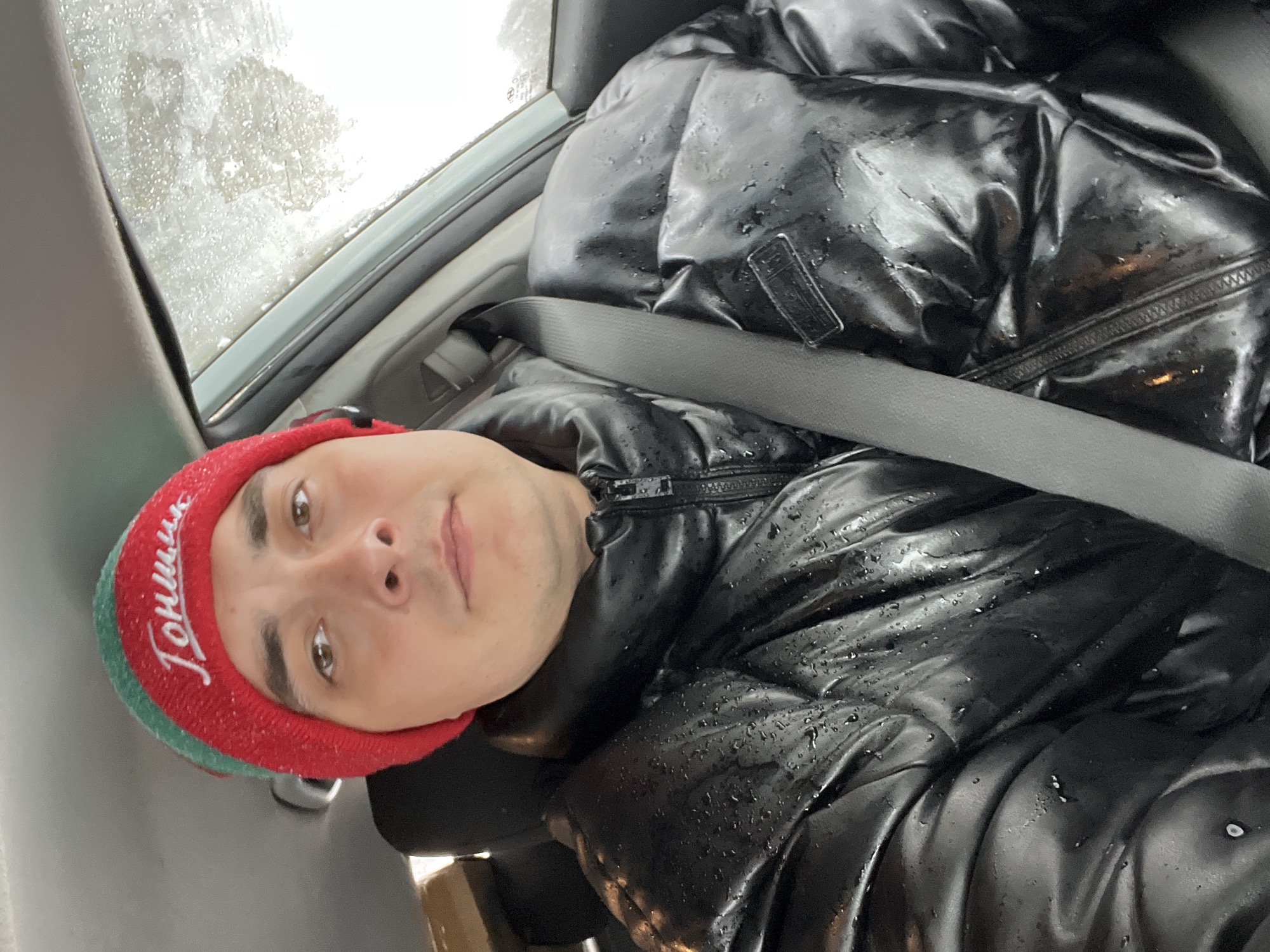 Family documents snowy morning journey in rural Russia