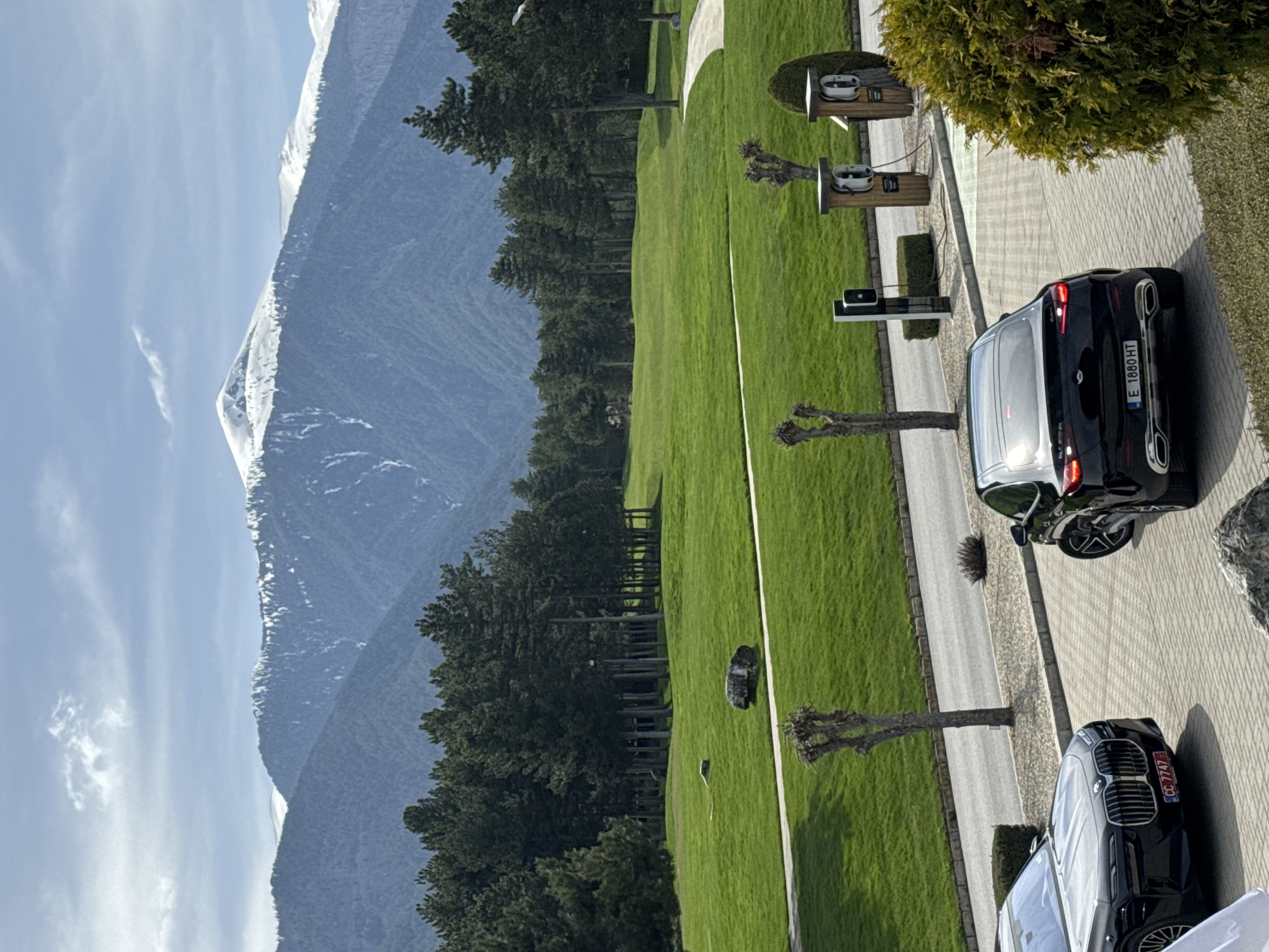 Resort scenes documented in Razlog with mountain backdrop