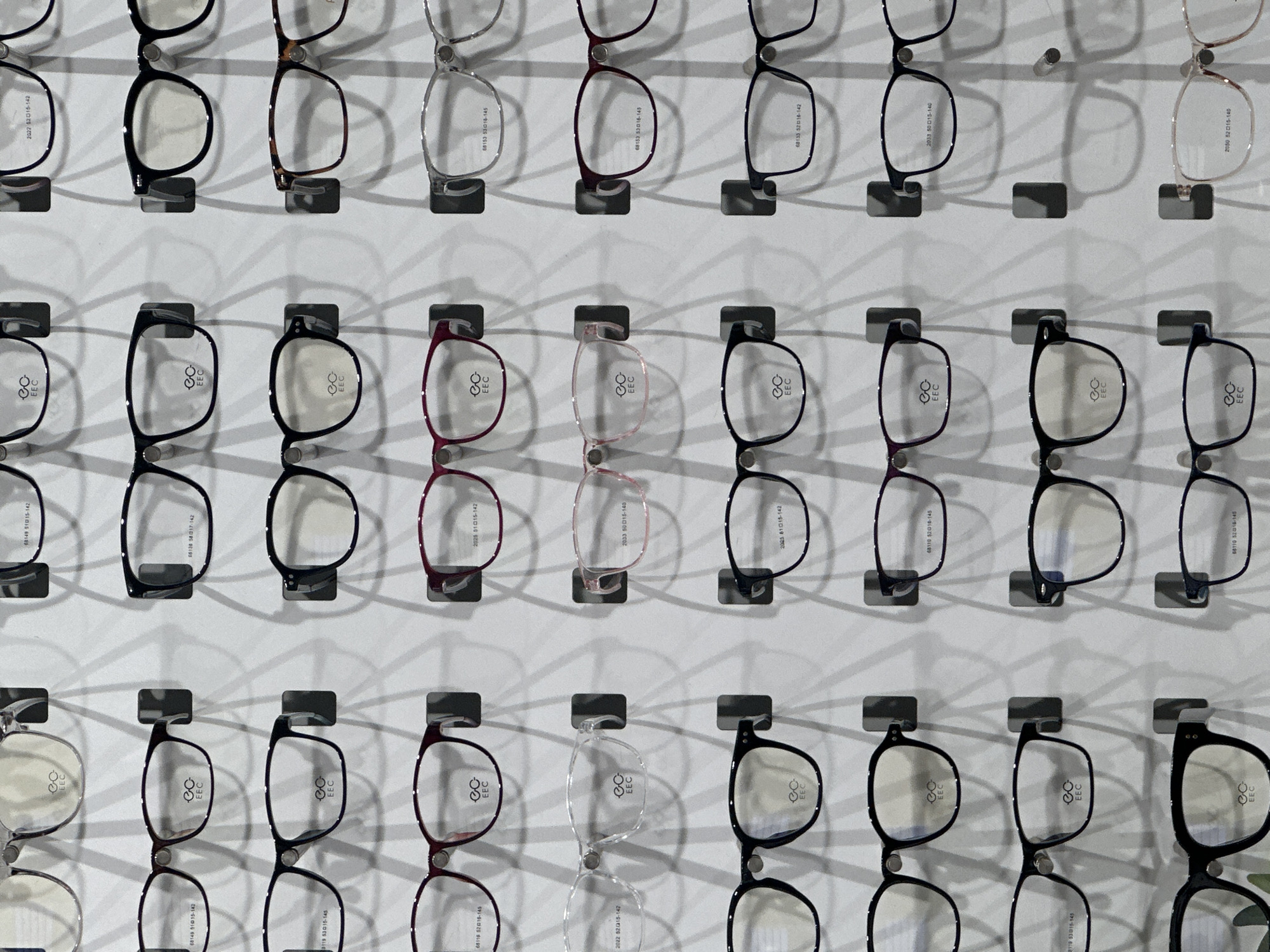Eyeglass display observed at London optician shop