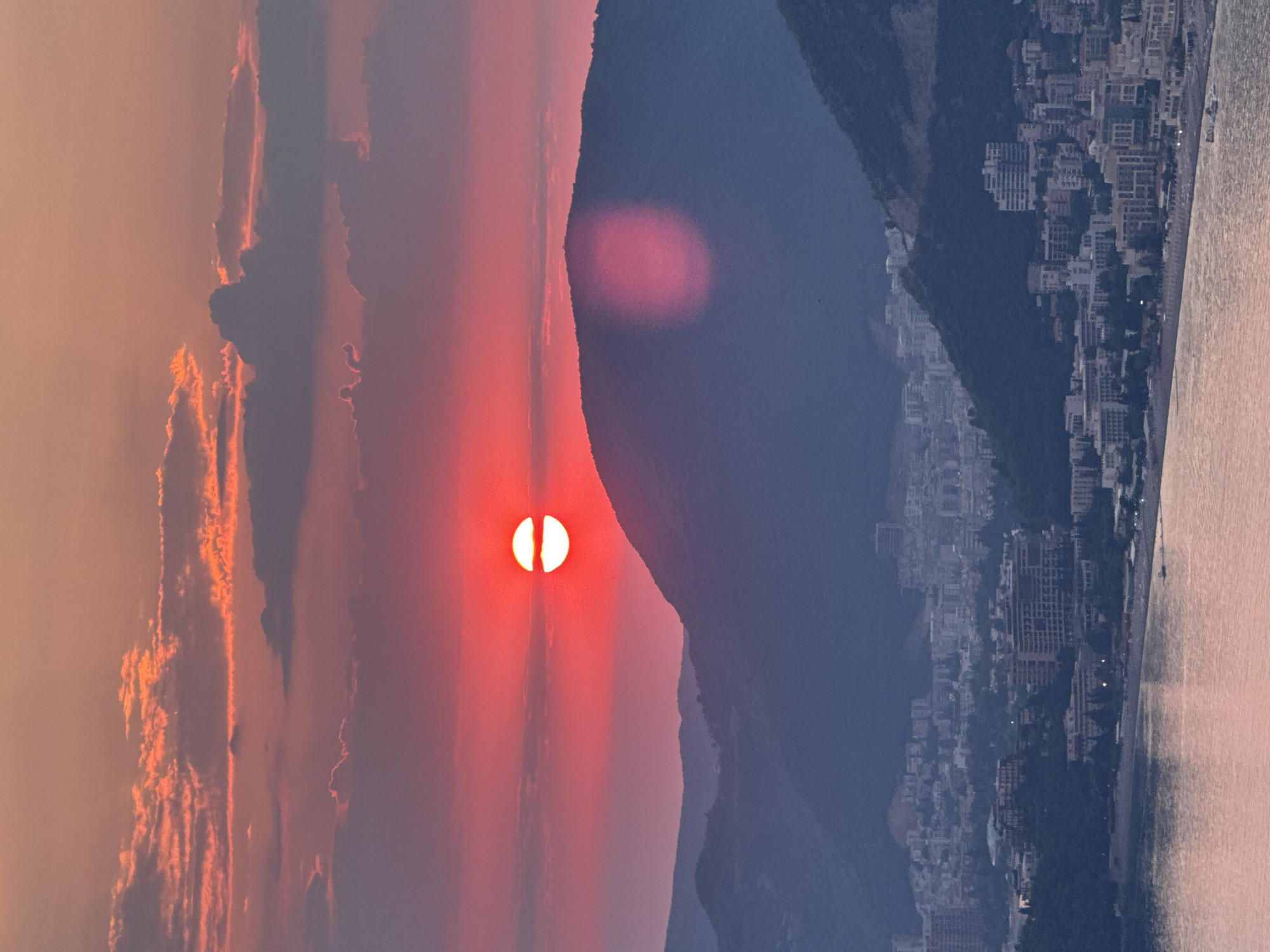 Sunset proposal on the Montenegro coast near Sveti Stefan