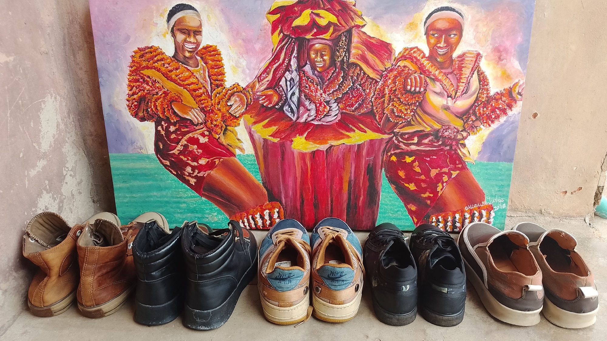 Shoe collections documented across Lagos locations Friday morning