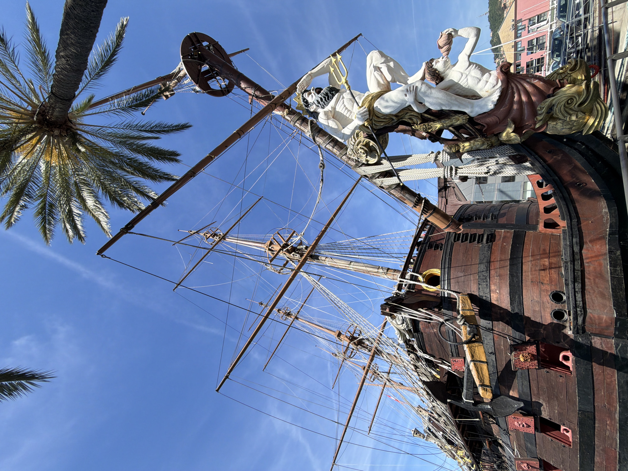 Morning tourist activities observed in Genoa's historic port district