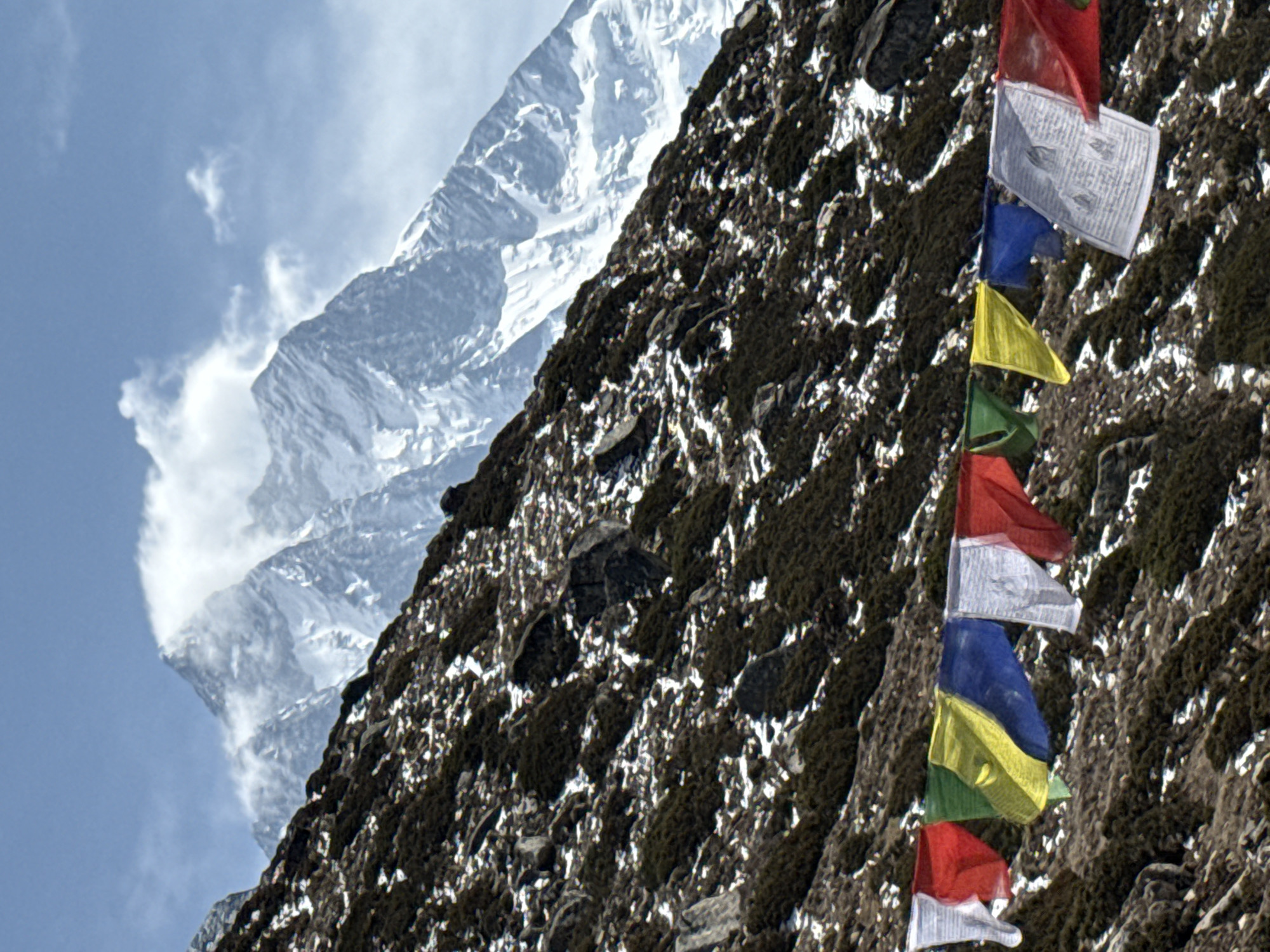 Mountain landscape photographed near Dingboche, Nepal in early morning