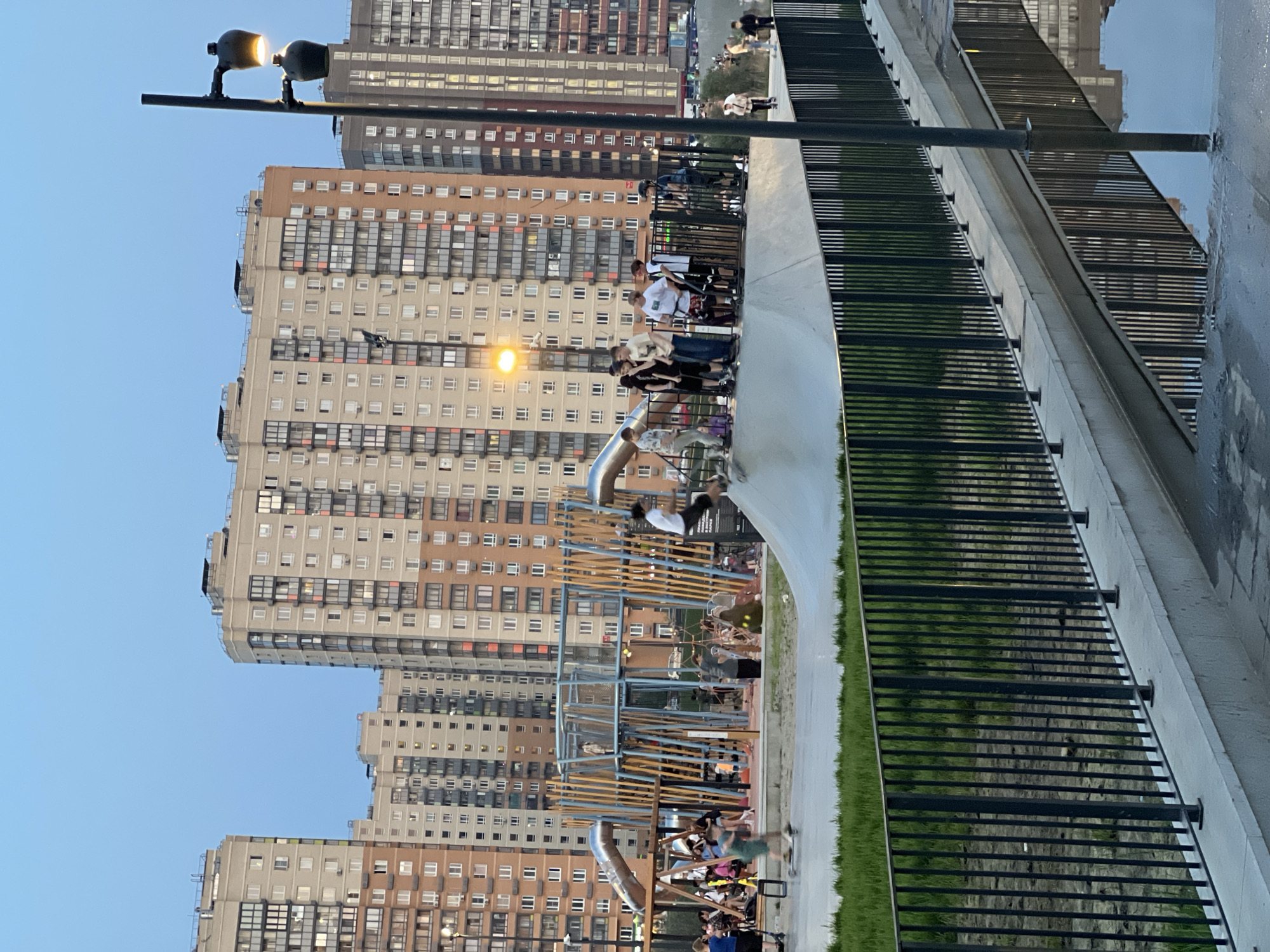 Moscow residents enjoy evening recreation at urban park complex