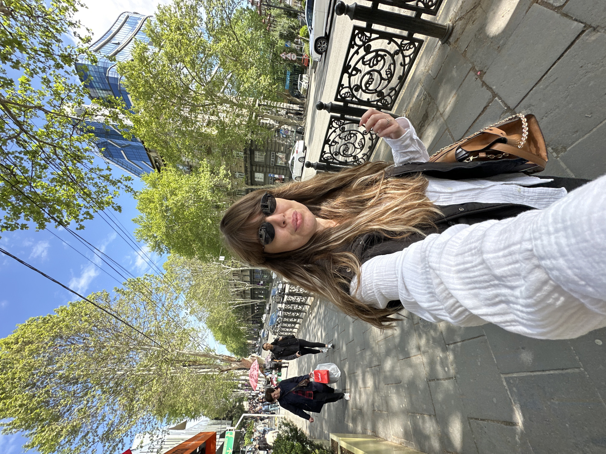 Morning street life documented around St. George Monument, Tbilisi