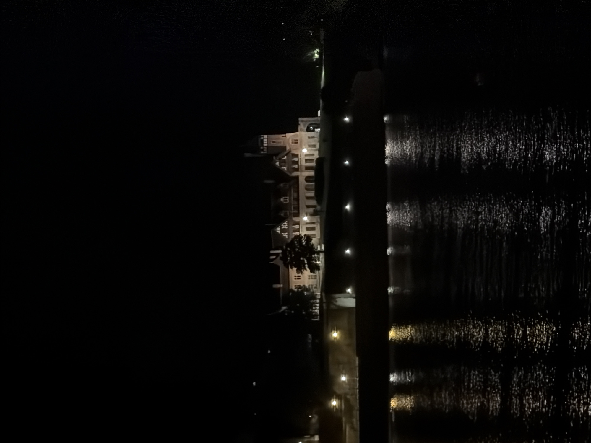 Nighttime waterfront scenes captured in San Sebastián, Spain