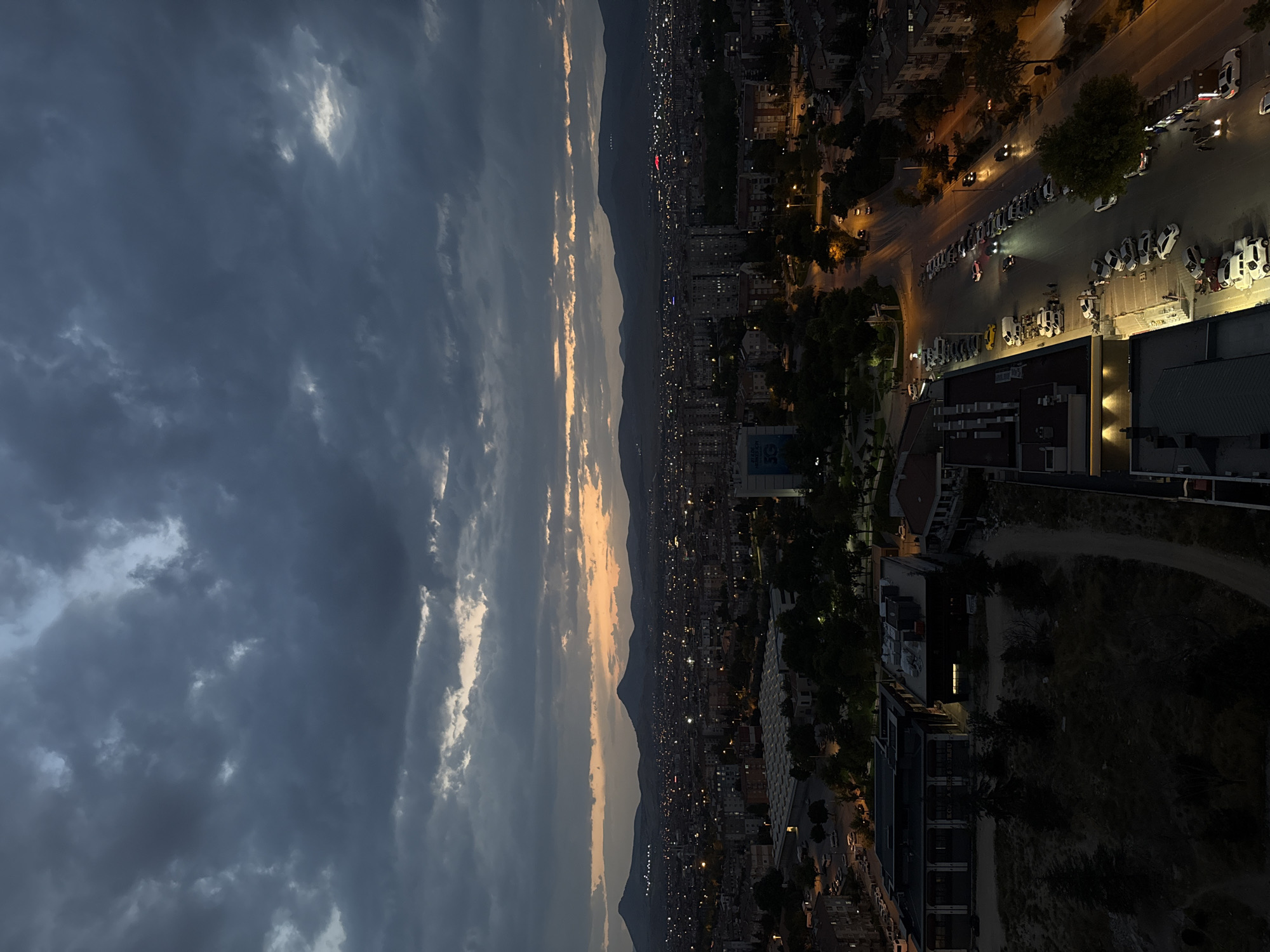 Konya at dusk and into night, from sky to streets to dinner