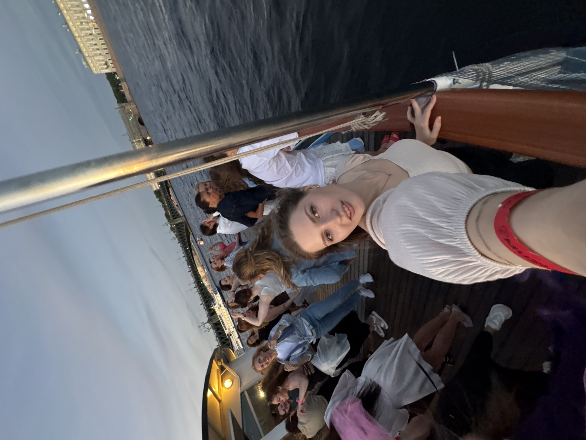 Evening boat cruise on the Neva during St. Petersburg's white nights