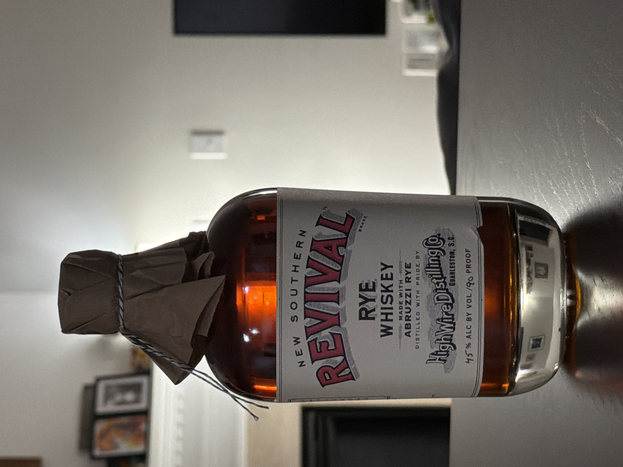 HighWire Rye Whiskey Bottle Photographed in Buford Indoor Setting