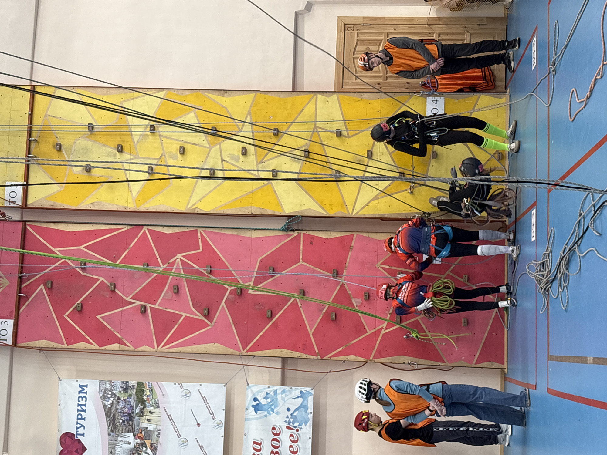 Climbing competition held in Berezniki Russia with traditional refreshments