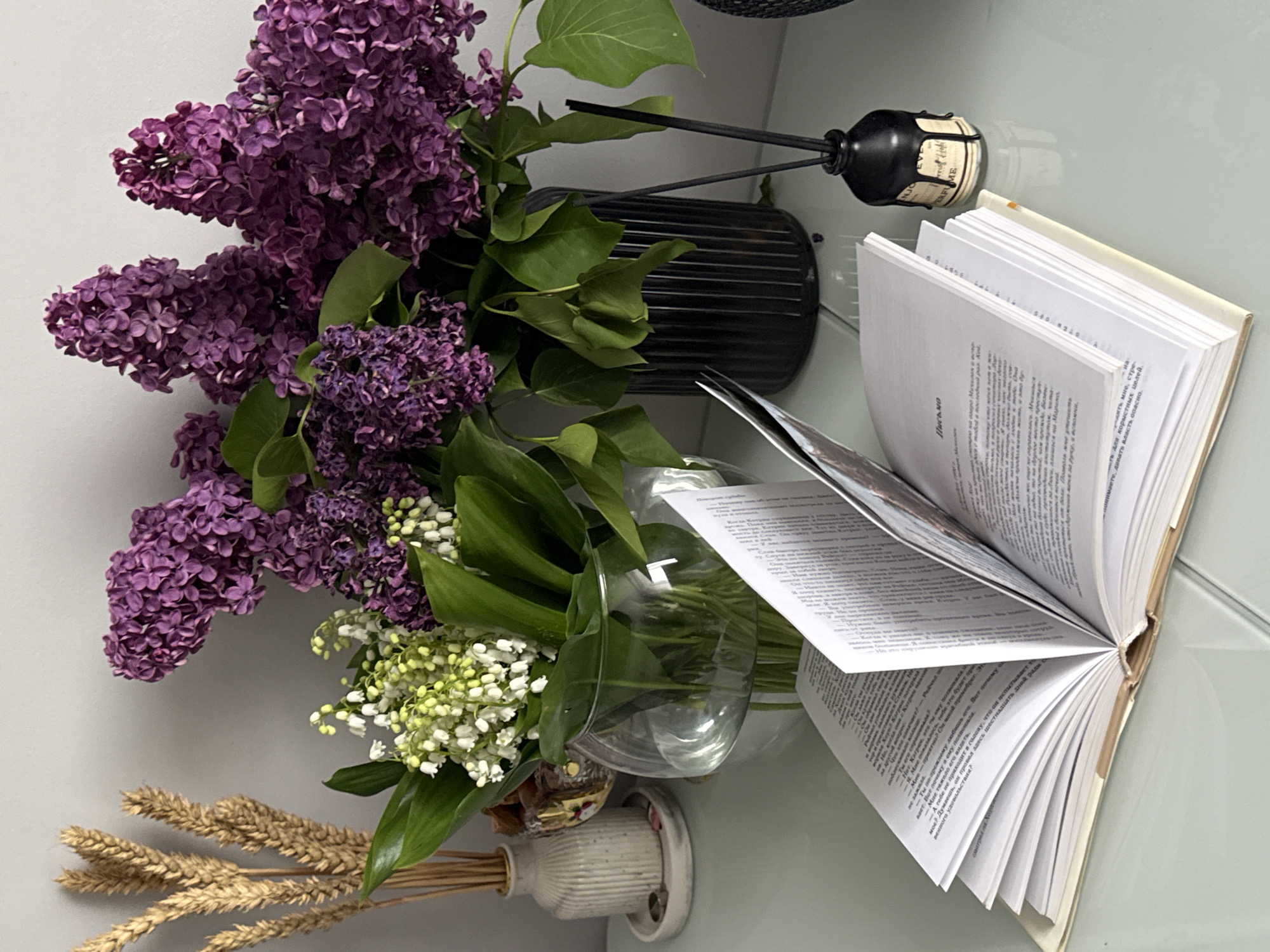 Indoor floral still life arrangement documented from multiple angles