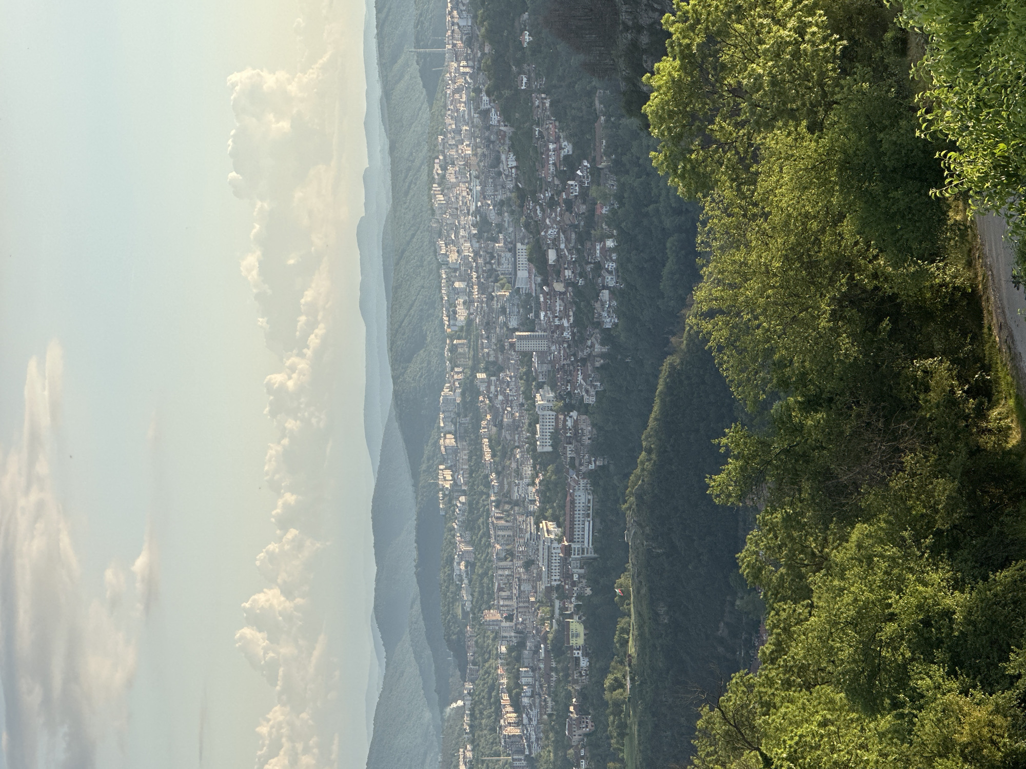 Panoramic view of Veliko Tarnovo captured from Arbanassi, Bulgaria