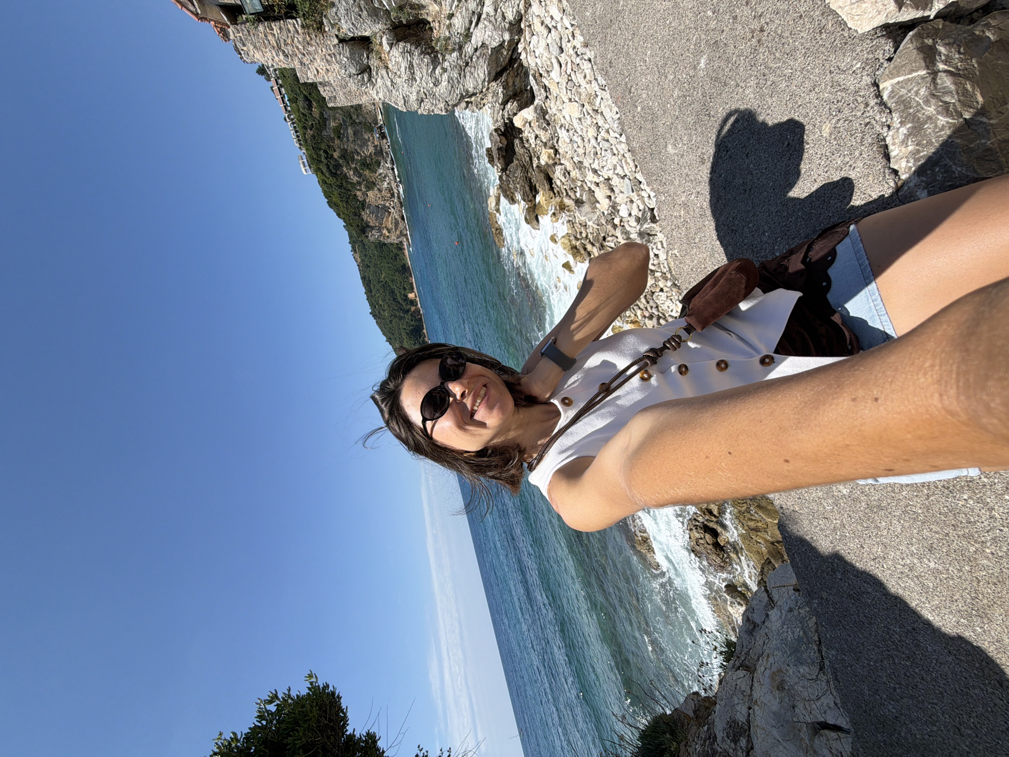 Tourists capture sunny morning selfies along Budva Montenegro coastline