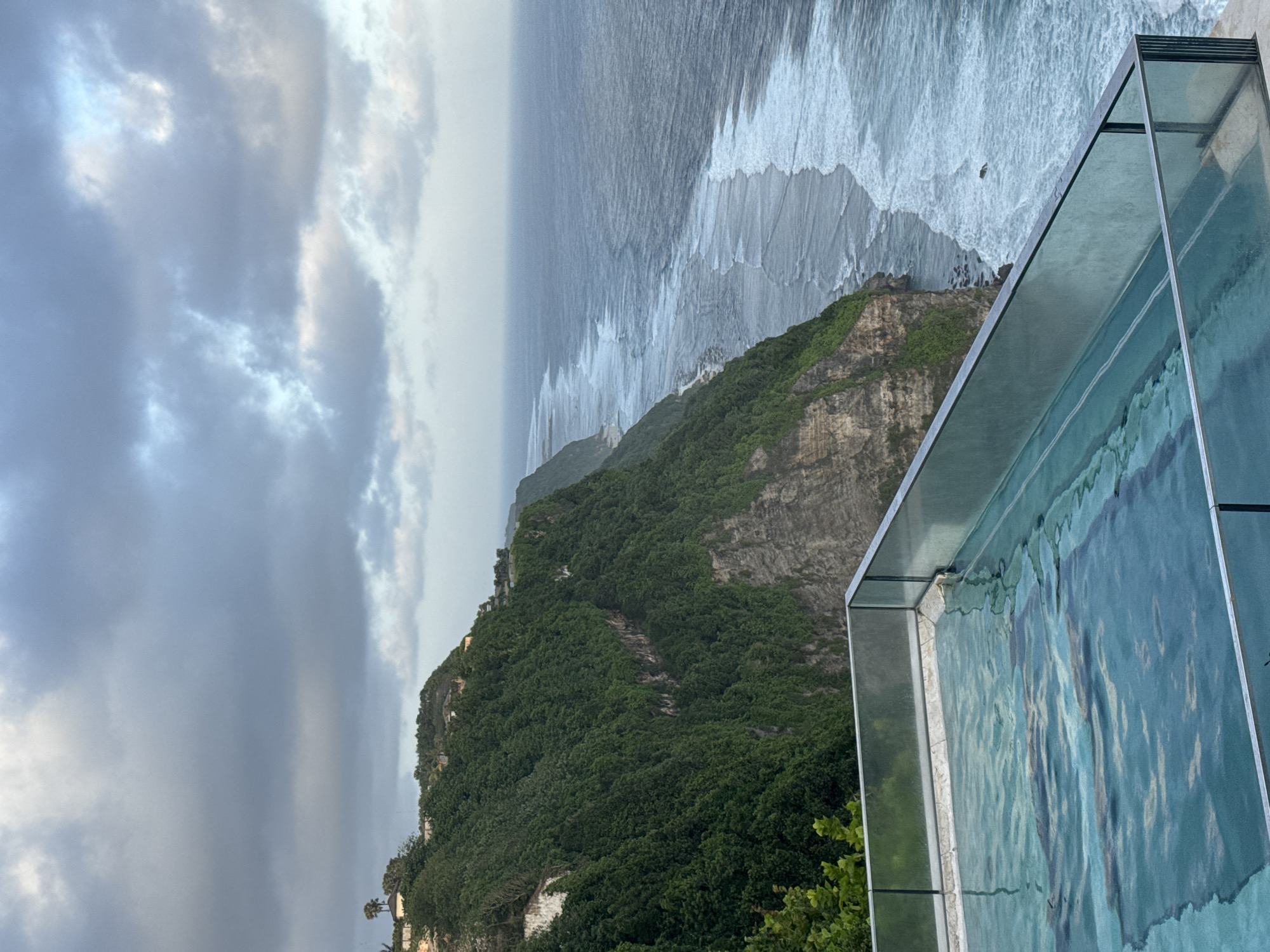 Luxury coastal resort morning captured in poolside dining scenes