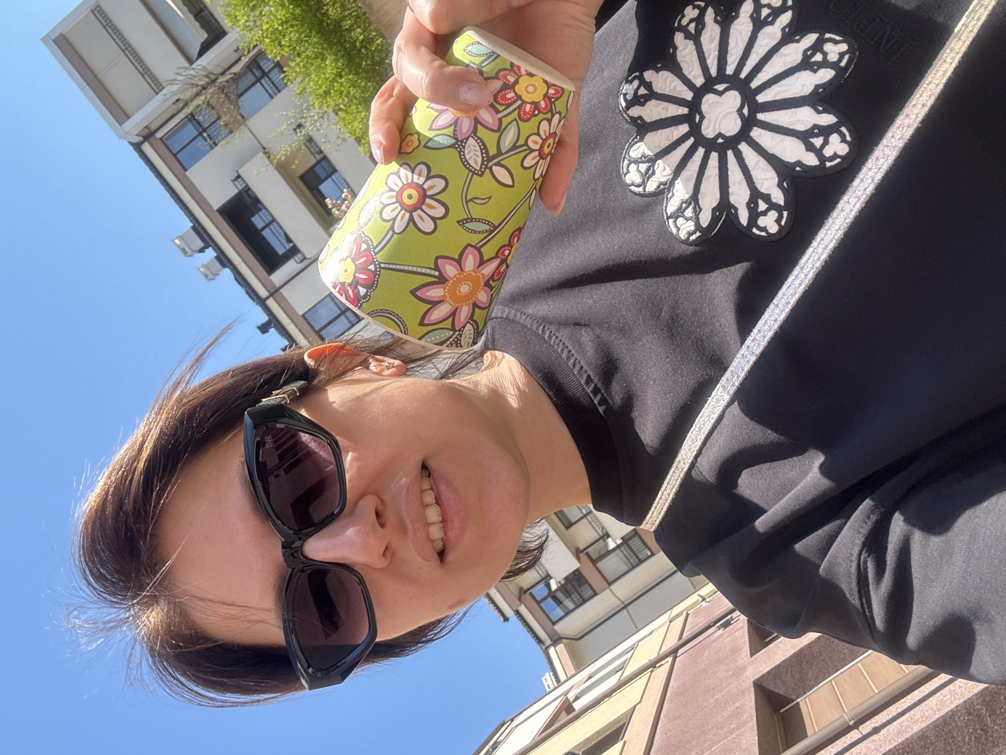 Morning coffee and city views captured in Sofia
