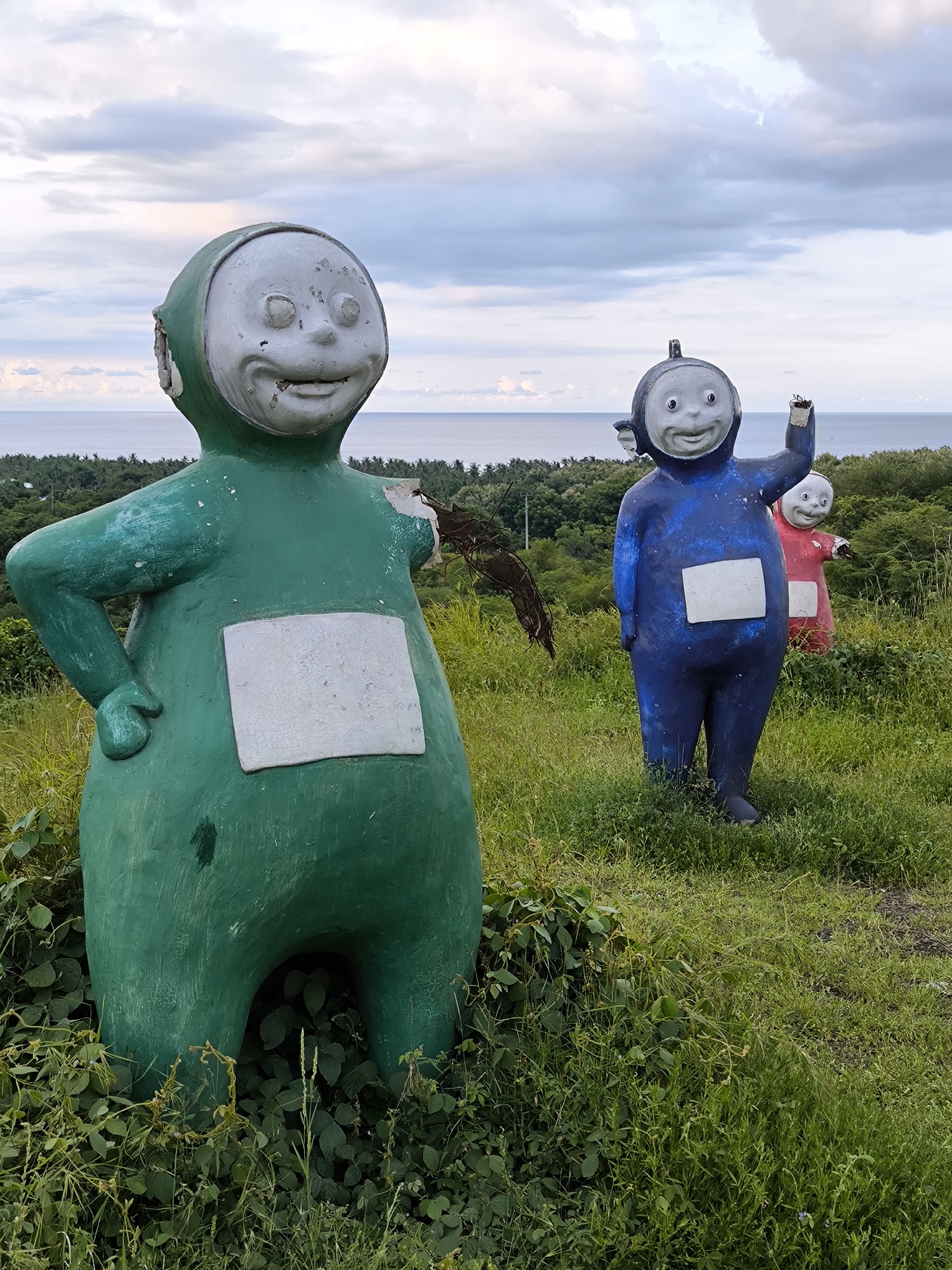 Damaged Teletubbies statues spotted in Indonesian field