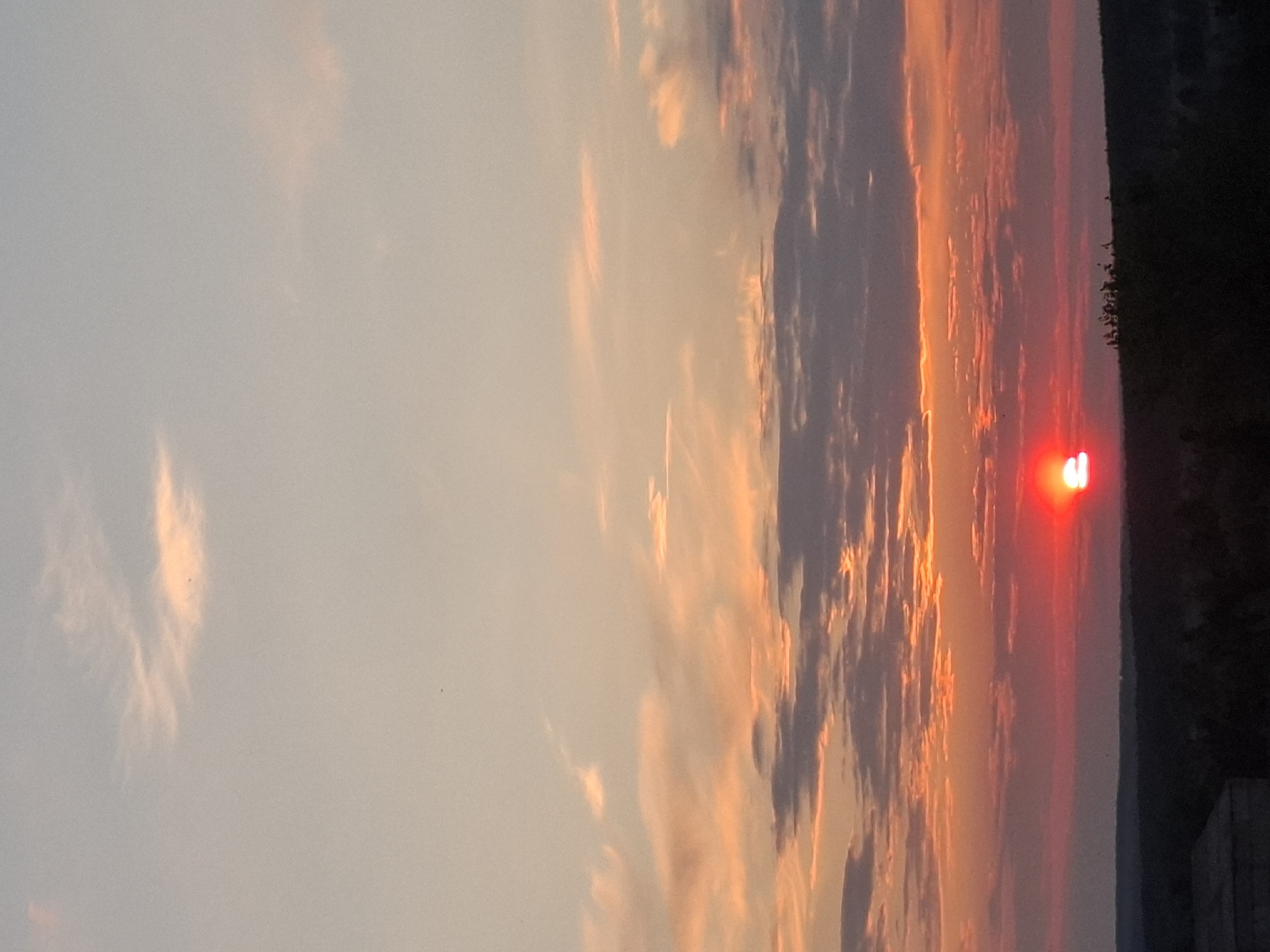Sunset observed over Khlevnoye, Russia with colorful evening sky